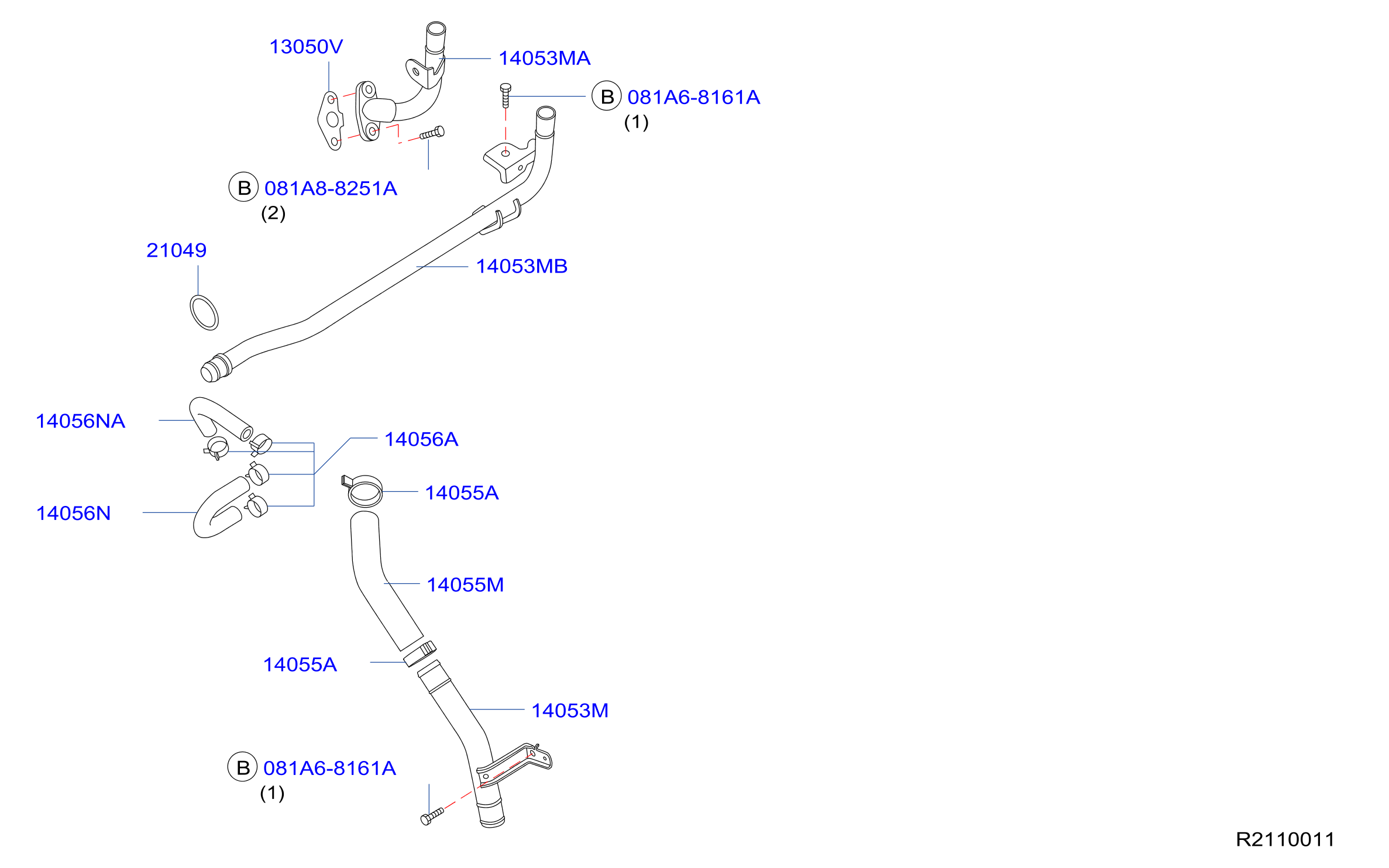 Diagram WATER HOSE & PIPING for your Nissan NV1500  