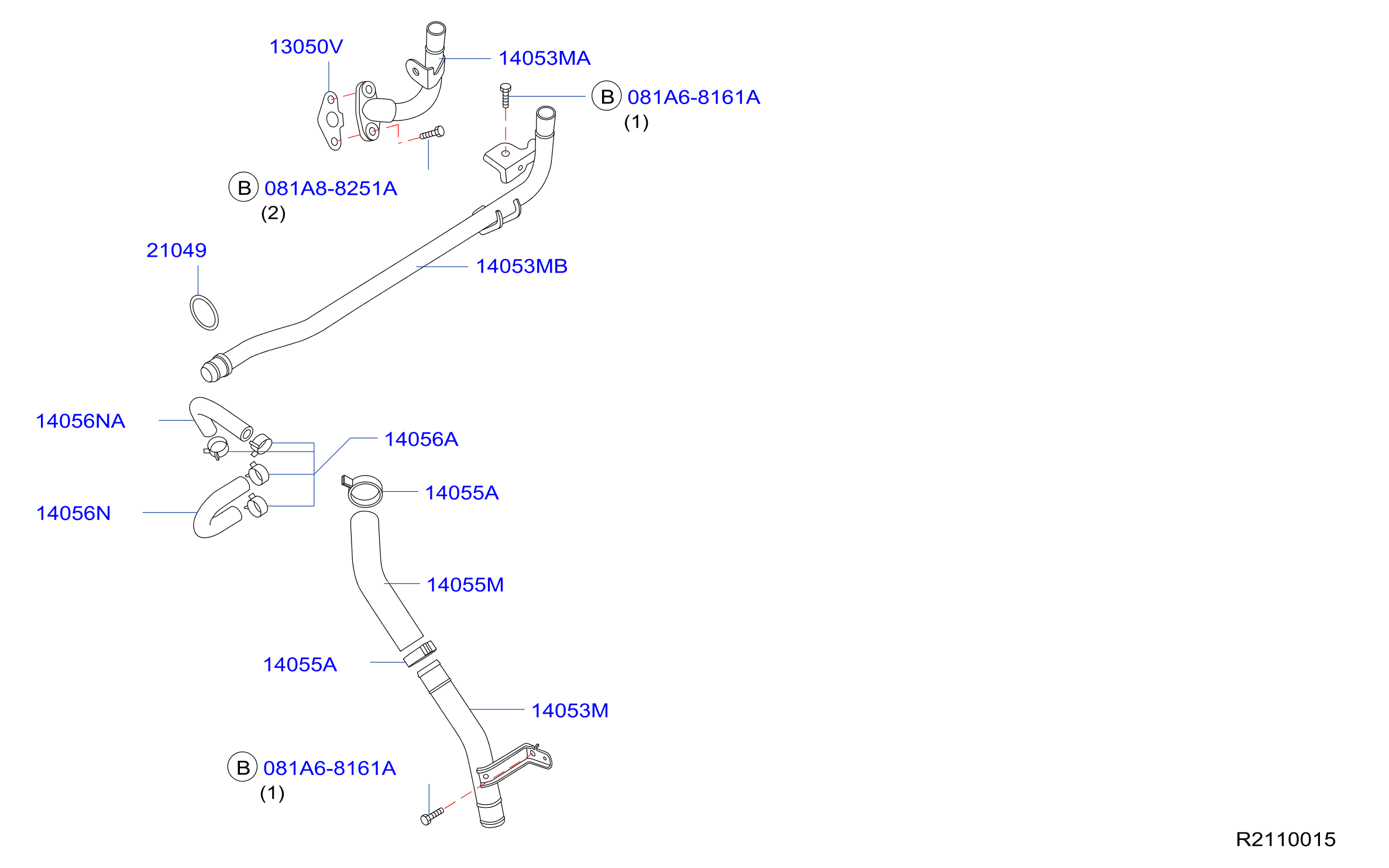 Diagram MANGUERA TUBERÍA DE AGUA for your 2015 INFINITI QX50   