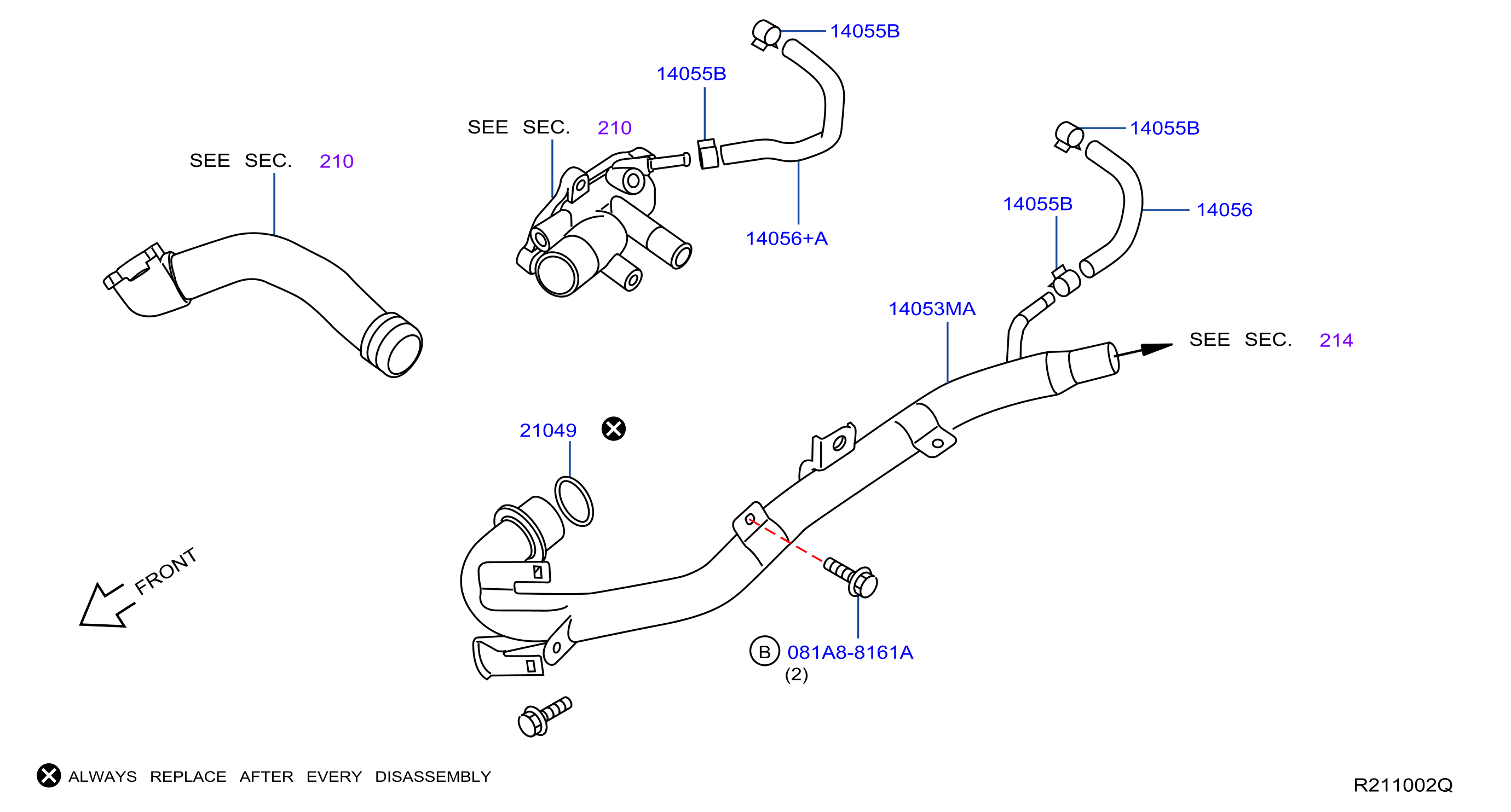 Diagram WATER HOSE & PIPING for your Nissan