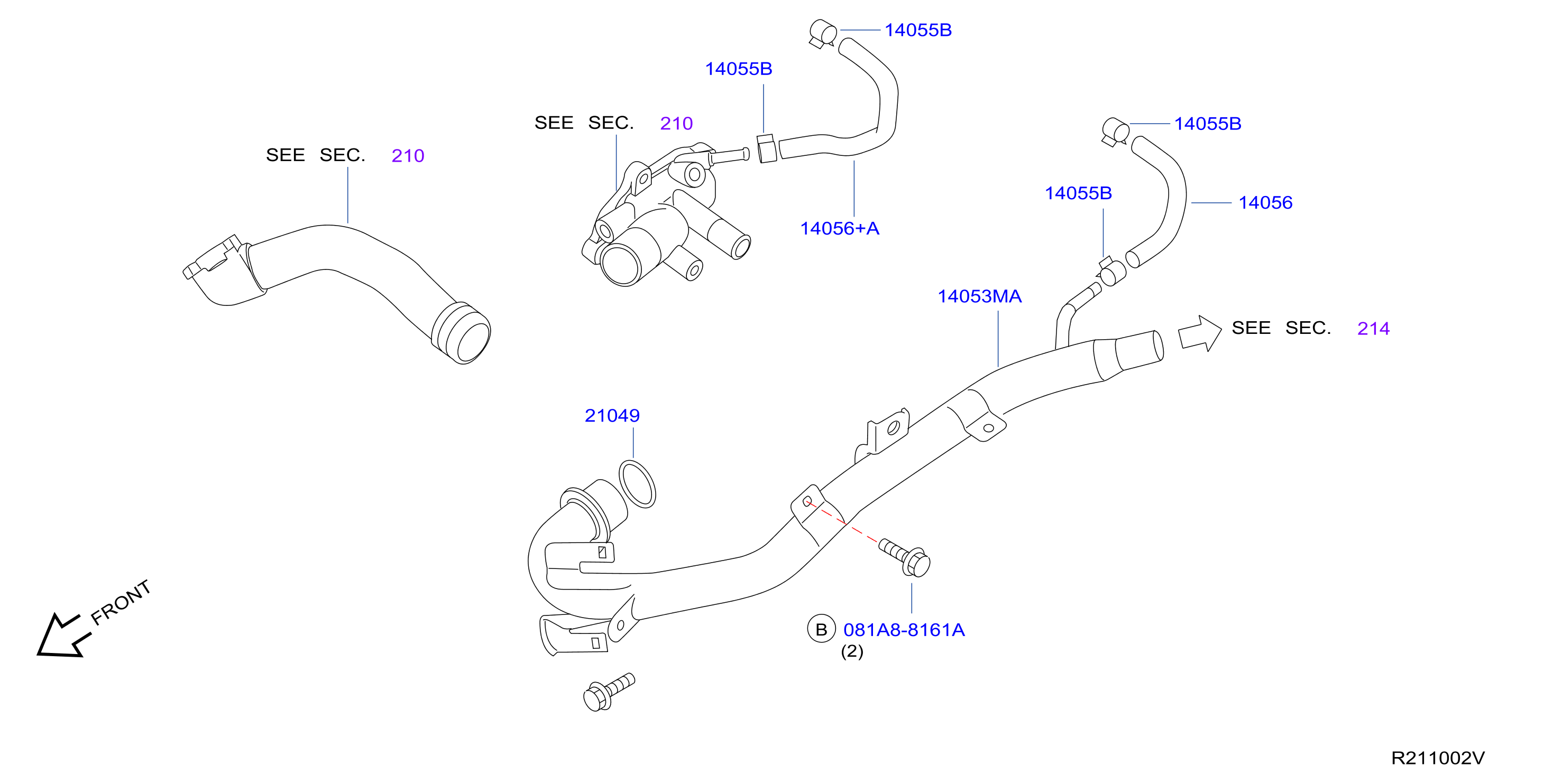 Diagram WATER HOSE & PIPING for your Nissan