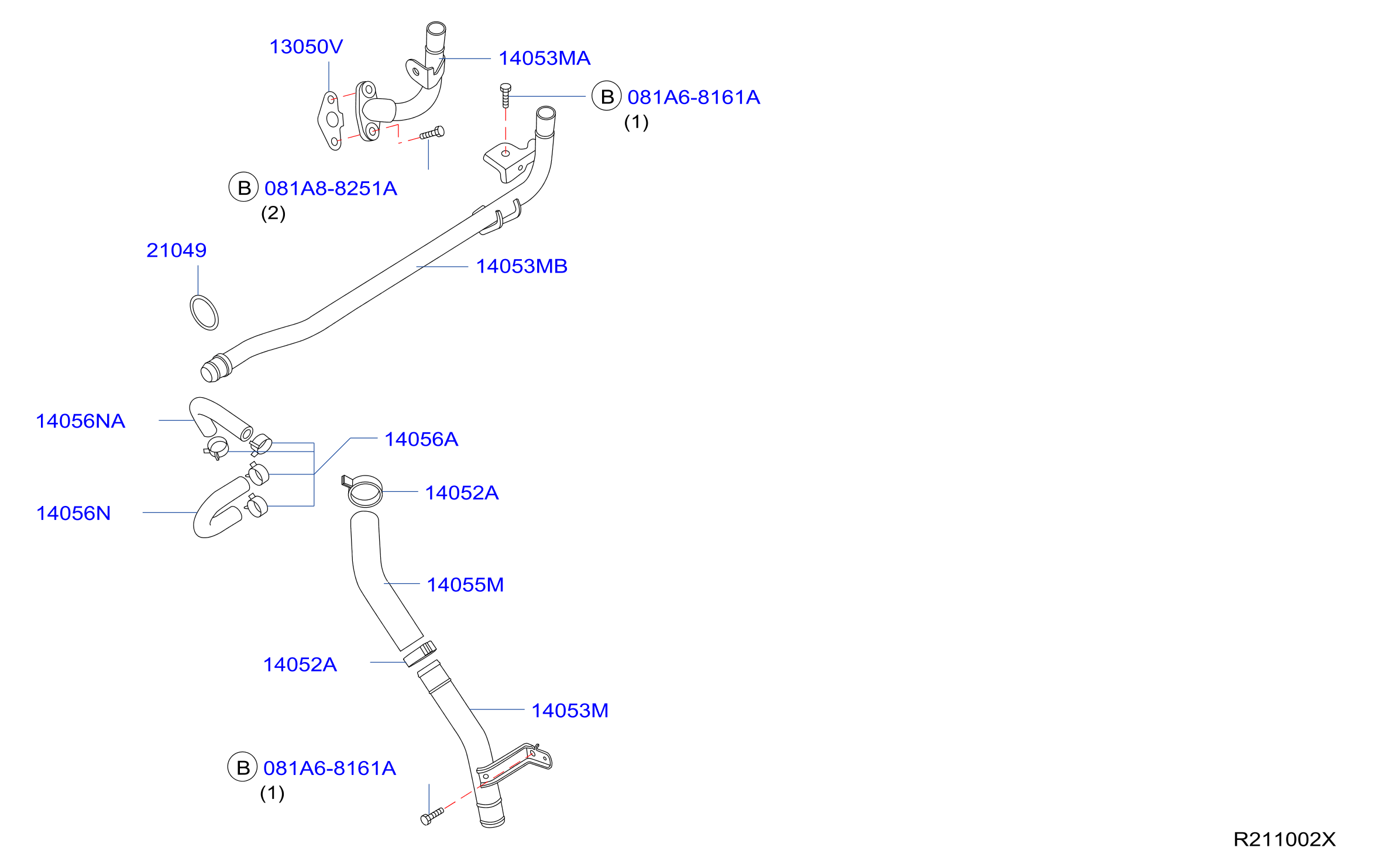 Diagram WATER HOSE & PIPING for your Nissan NV1500  