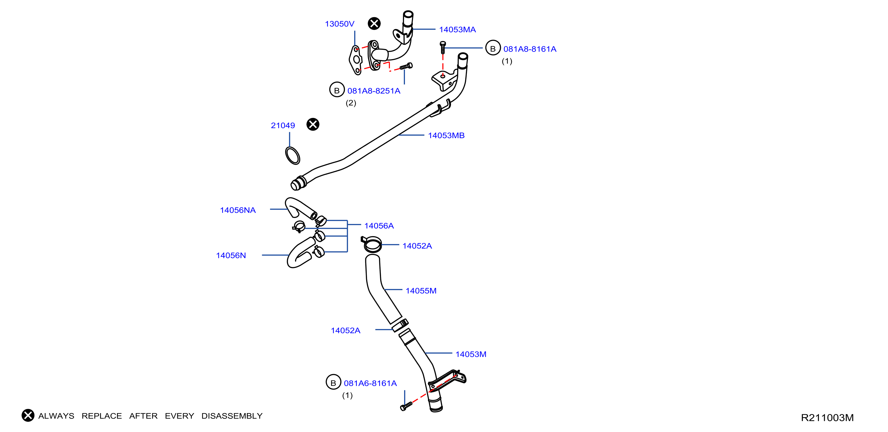 Diagram WATER HOSE & PIPING for your Nissan NV1500  