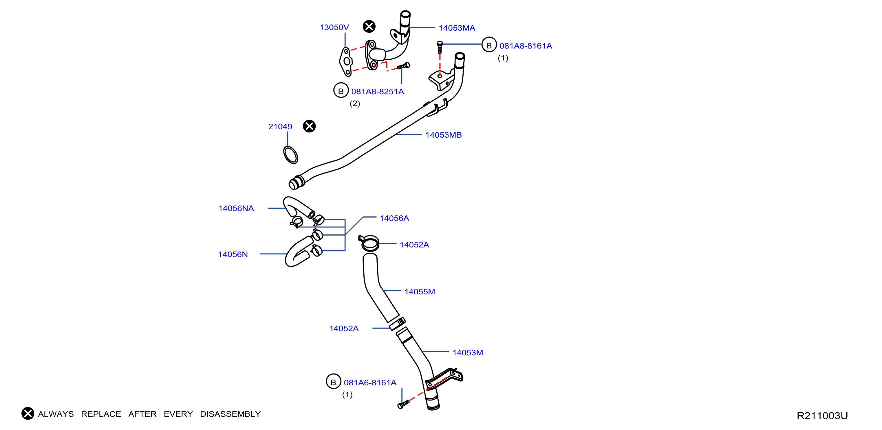 Diagram WATER HOSE & PIPING for your Nissan NV1500  