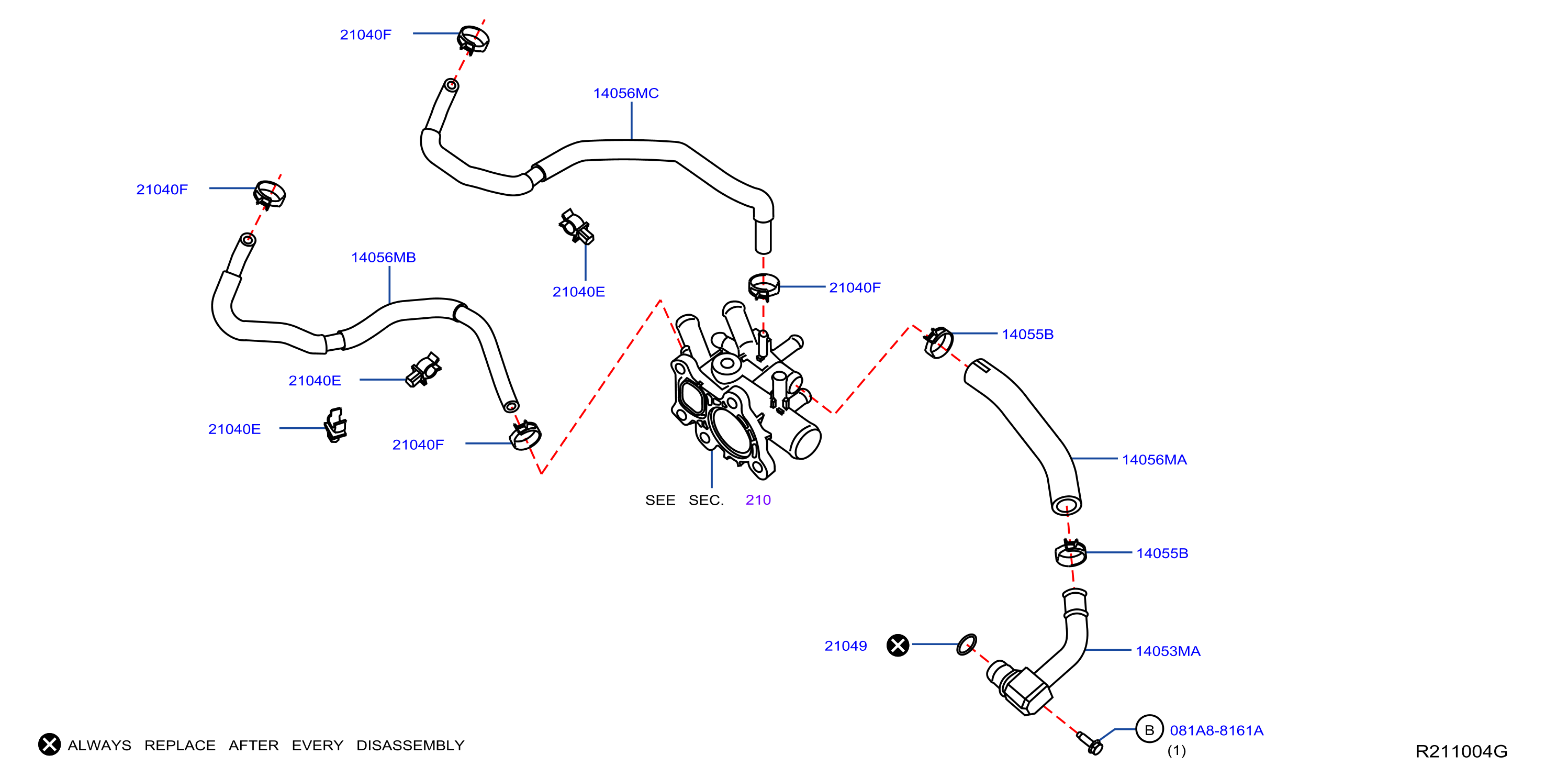 Diagram MANGUERA TUBERÍA DE AGUA for your 2015 INFINITI G37   