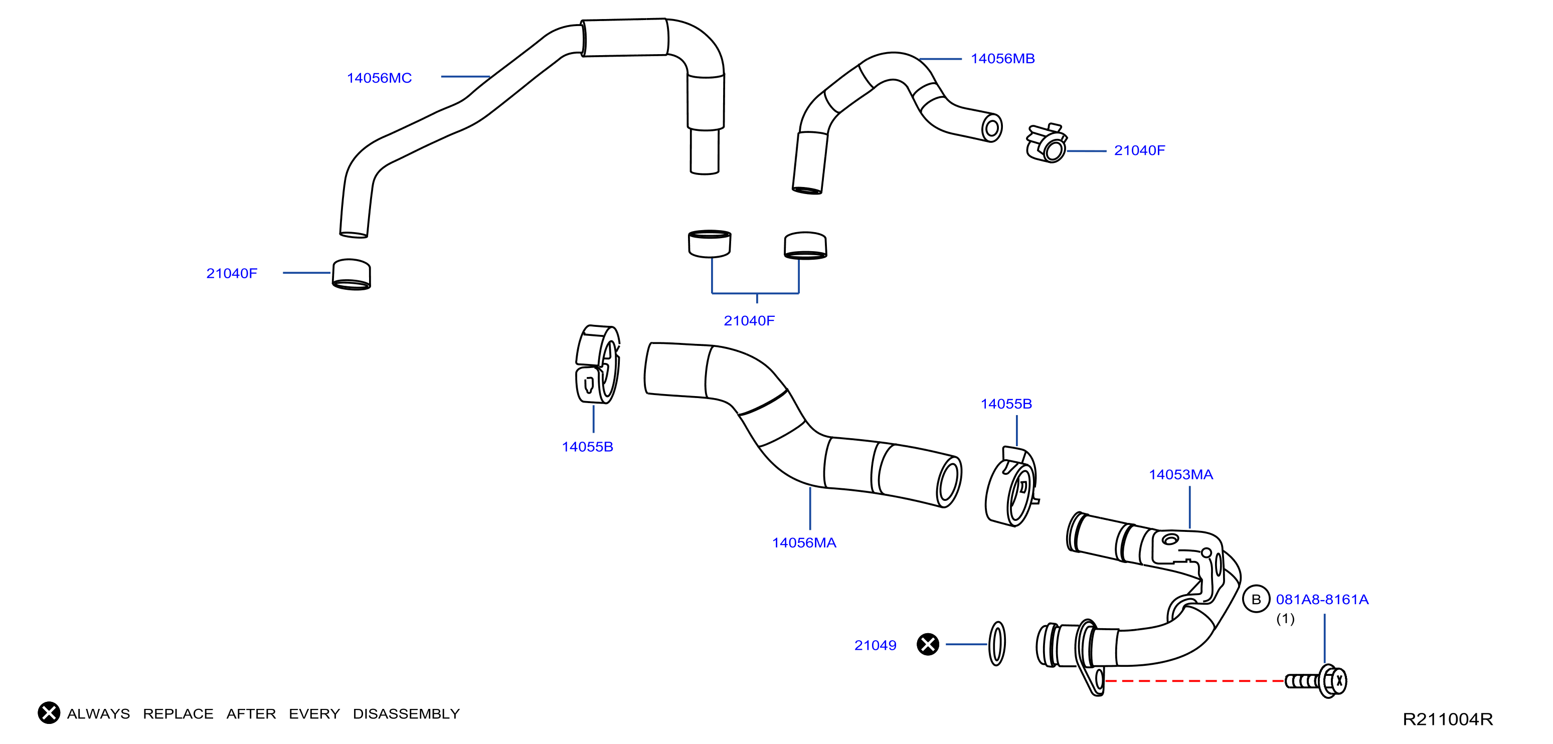 Diagram WATER HOSE & PIPING for your Nissan