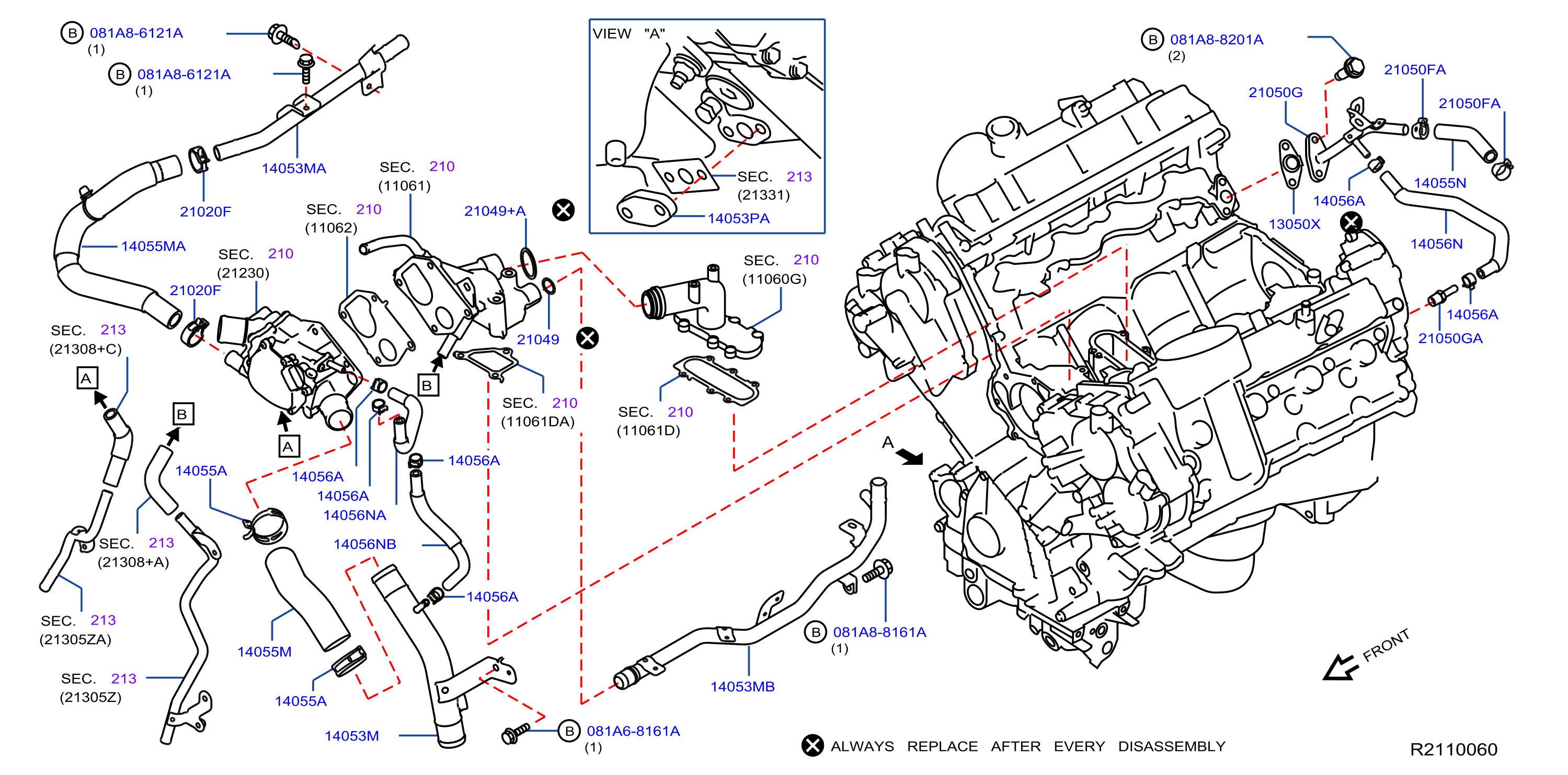 Diagram MANGUERA TUBERÍA DE AGUA for your 1989 Nissan Van   