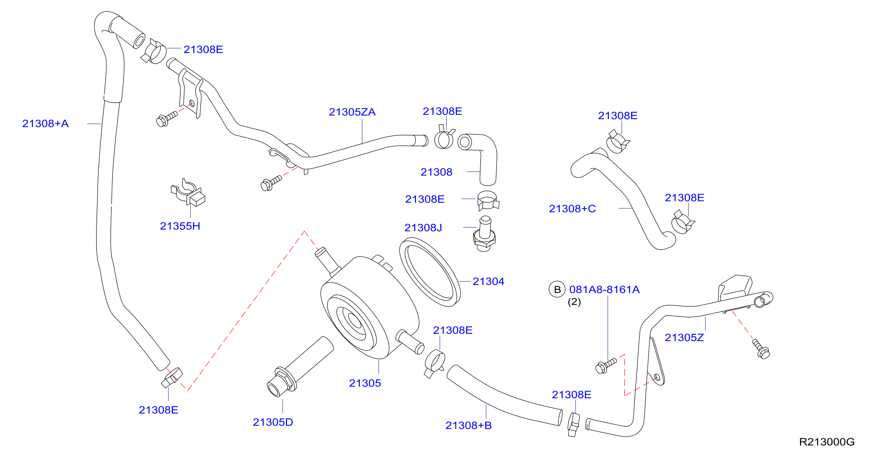 2012 Nissan Pathfinder Engine Oil Cooler Line Connector. Engine Oil