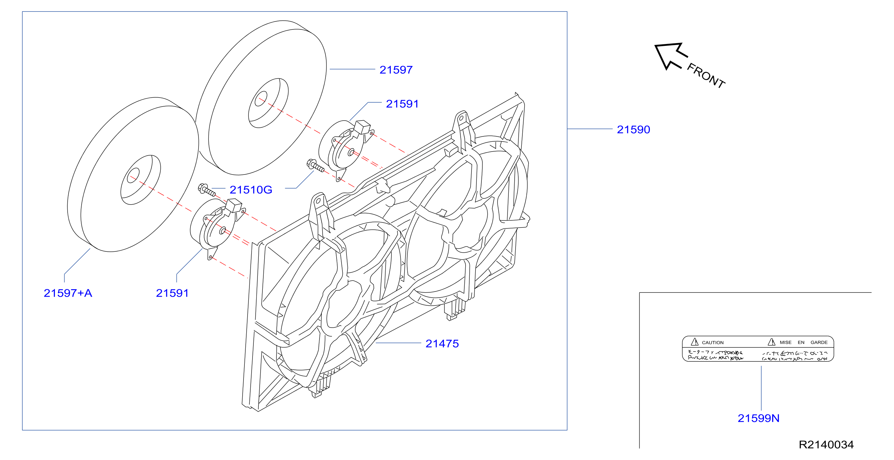 Diagram RADIATOR,SHROUD & INVERTER COOLING for your 2004 Nissan Quest SE 3.5L V6 AT 