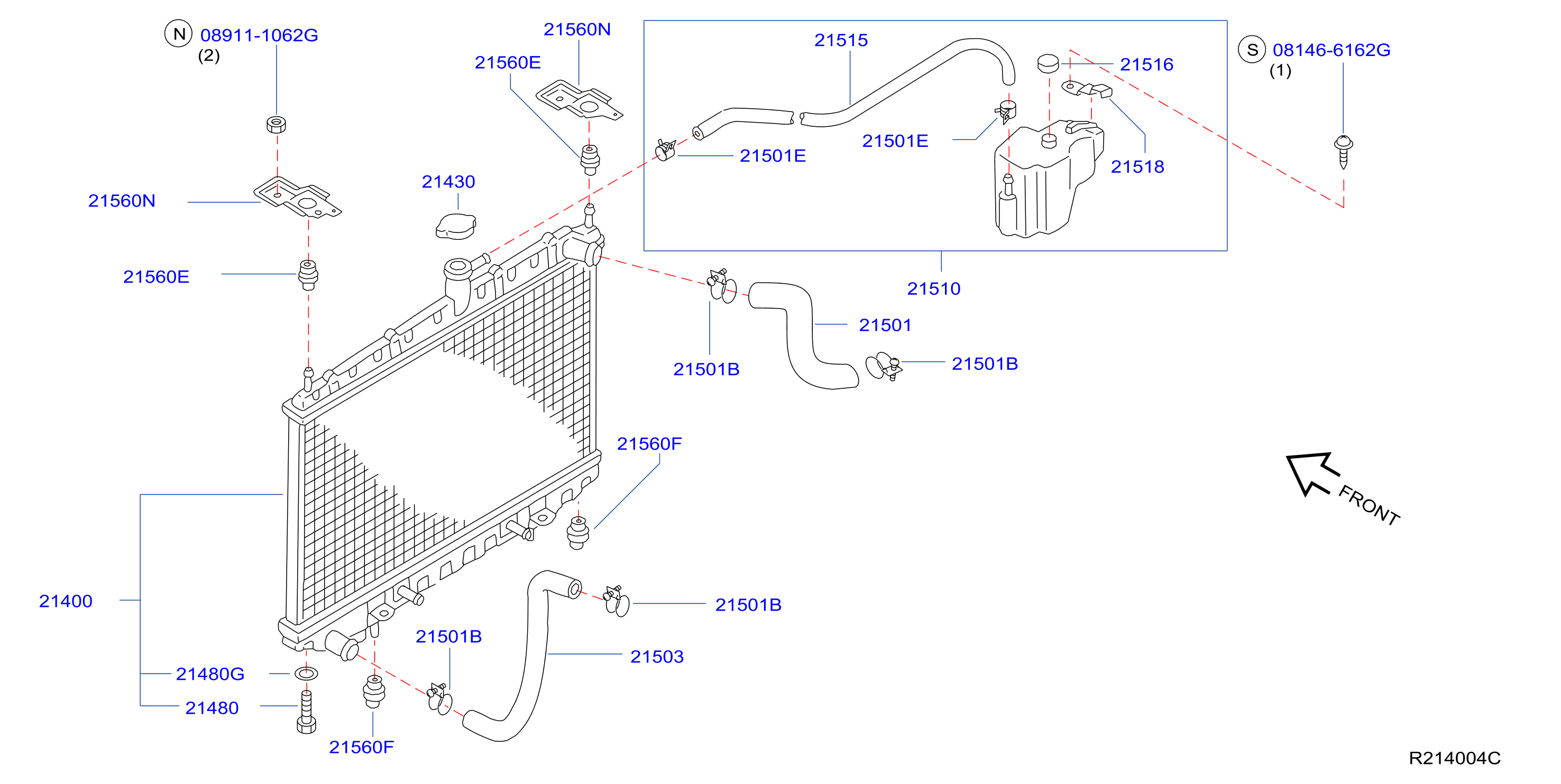 2006 Nissan Altima SEDAN SER Radiator Coolant Hose (Lower) - 21503 