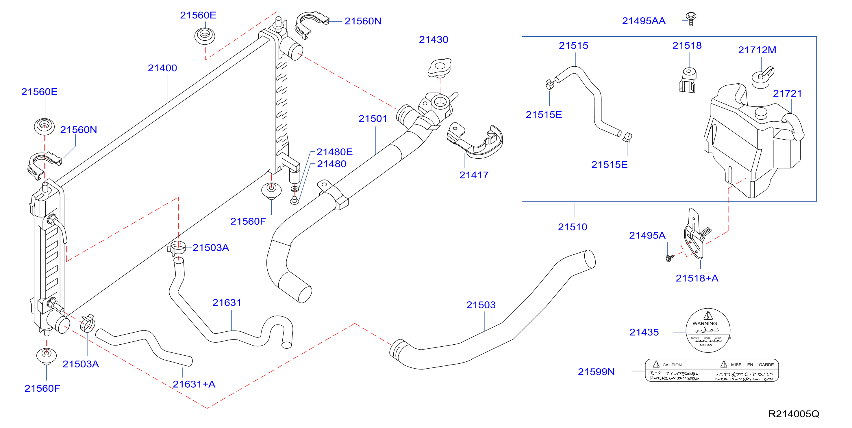 Diagram RADIATOR,SHROUD & INVERTER COOLING for your 2014 Nissan Murano WAGON LE/ROOF  