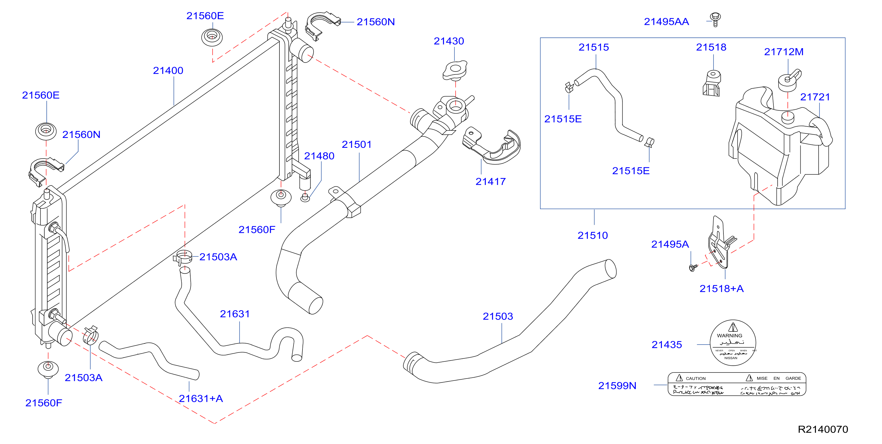 Diagram RADIADOR, CUBIERTA & ENFRIAMIENT INVERSOR for your 2016 Nissan Altima   