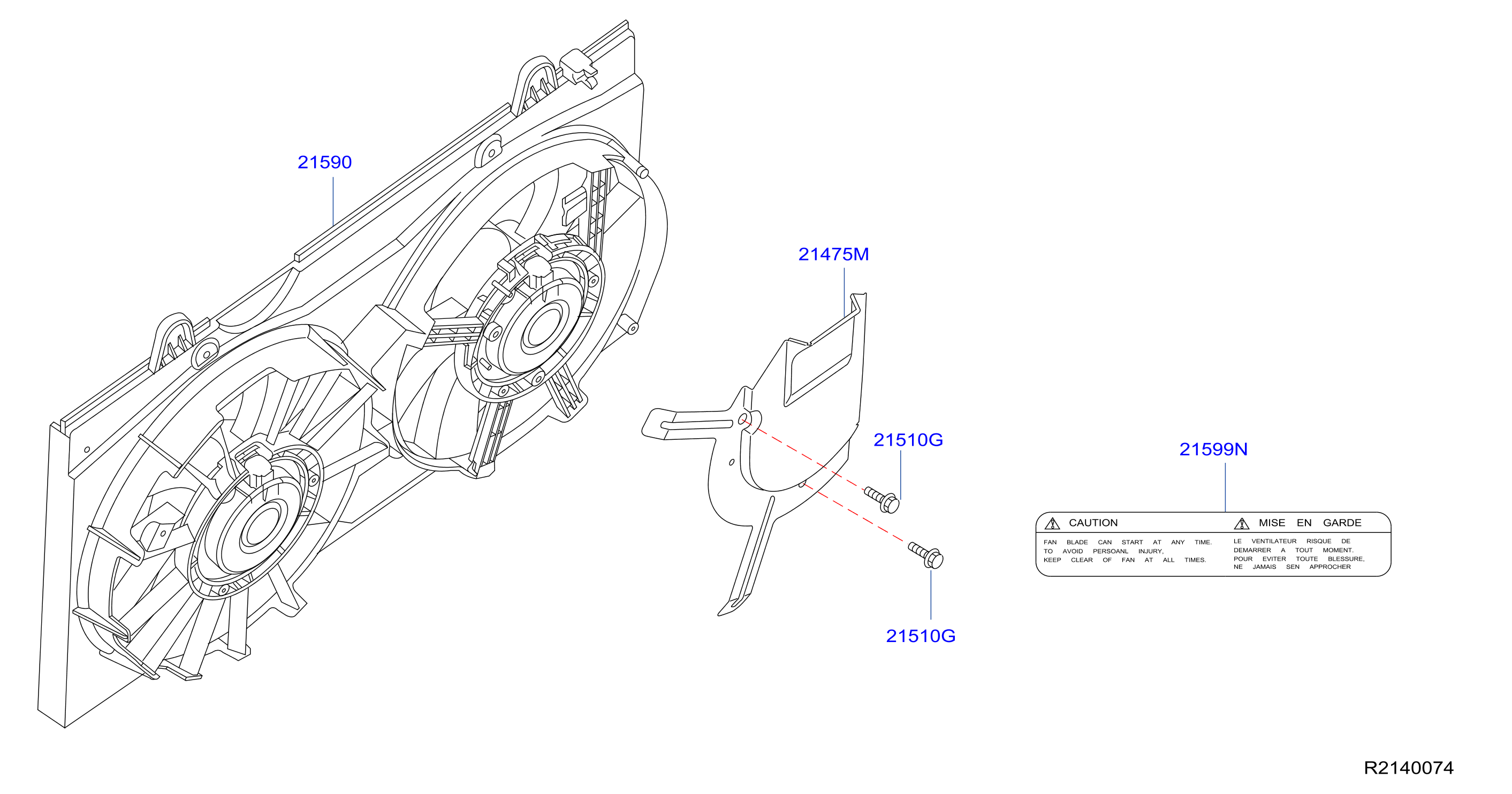 Diagram RADIATOR,SHROUD & INVERTER COOLING for your Nissan Sentra  