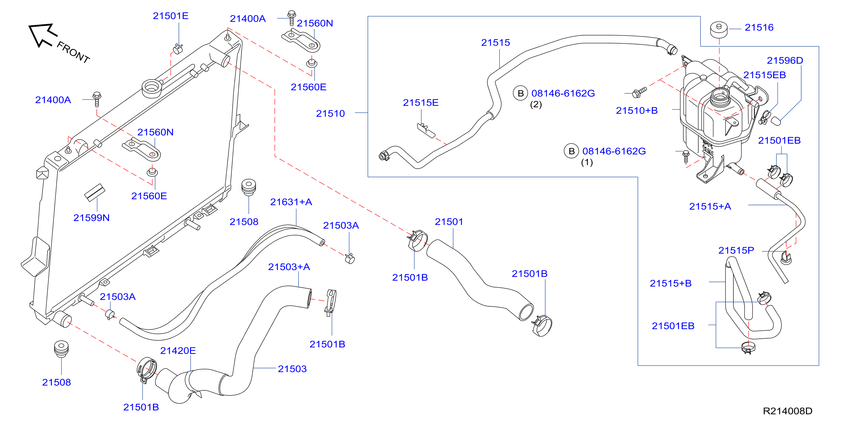 Diagram RADIADOR, CUBIERTA & ENFRIAMIENT INVERSOR for your 2014 Nissan Xterra   