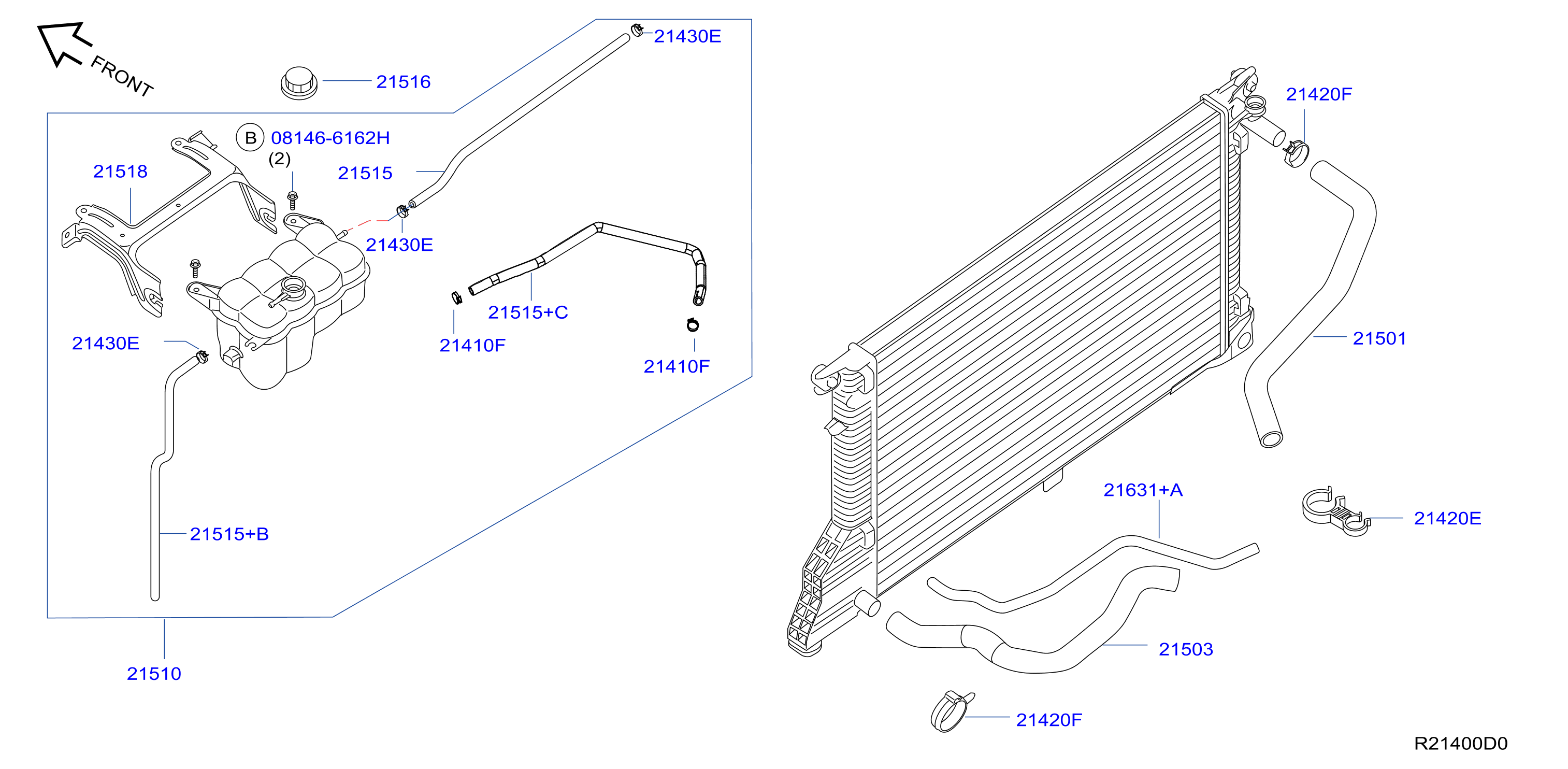 Diagram RADIATOR,SHROUD & INVERTER COOLING for your Nissan NV1500  