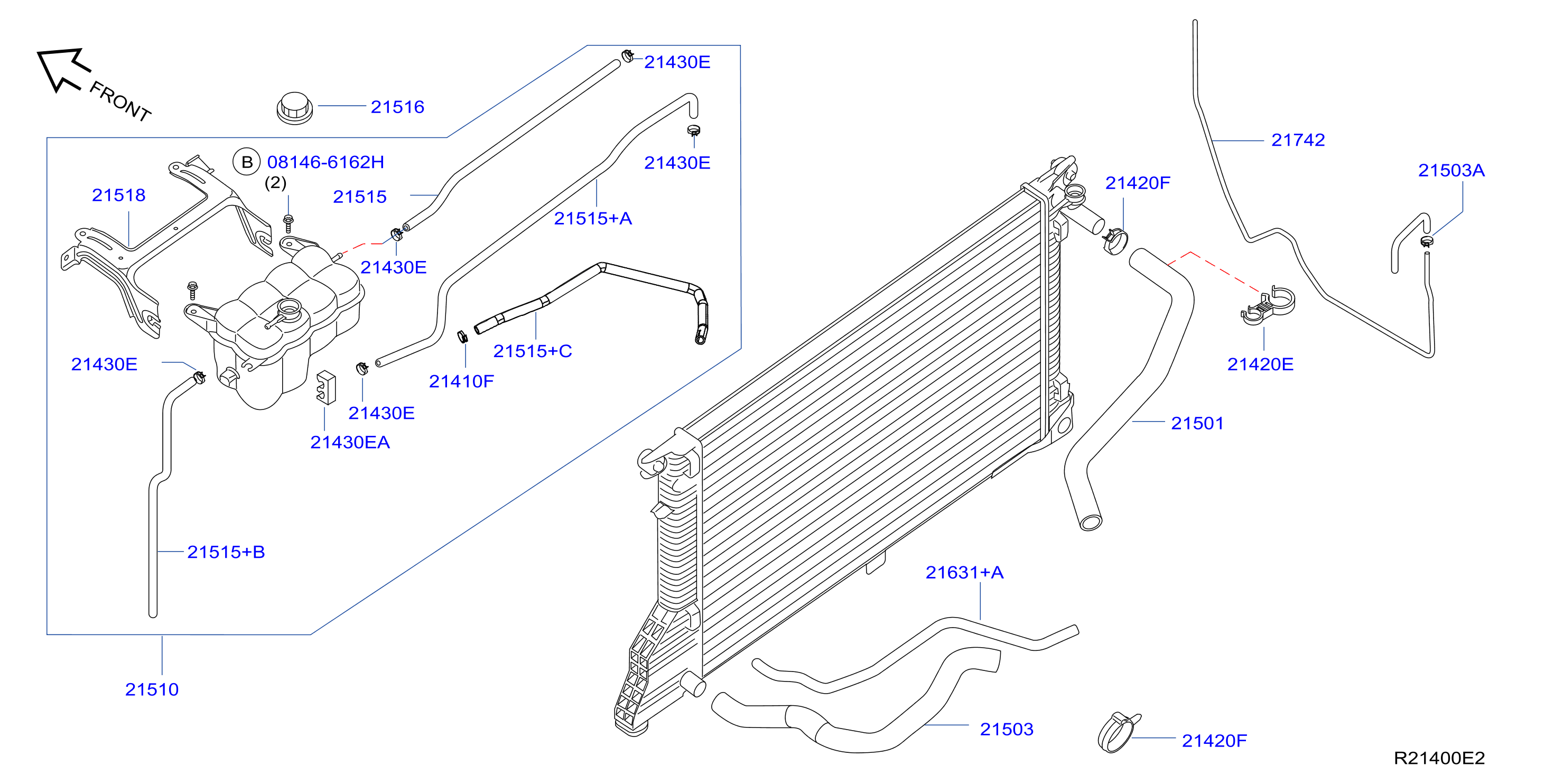 Diagram RADIATOR,SHROUD & INVERTER COOLING for your Nissan NV1500  