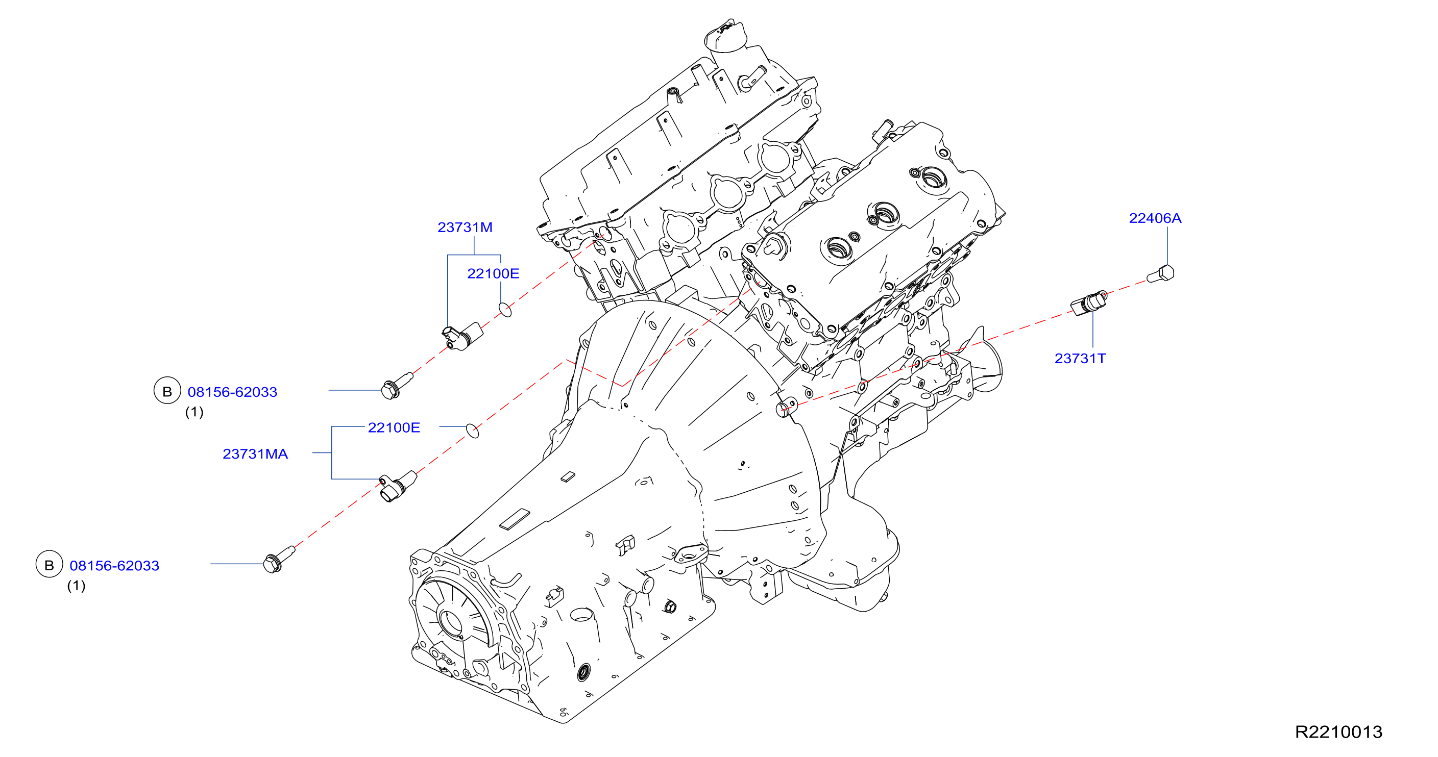 2022 Nissan Pathfinder Camshaft Position Sensor Crankshaft Position Sensor Engine Bare Sensor