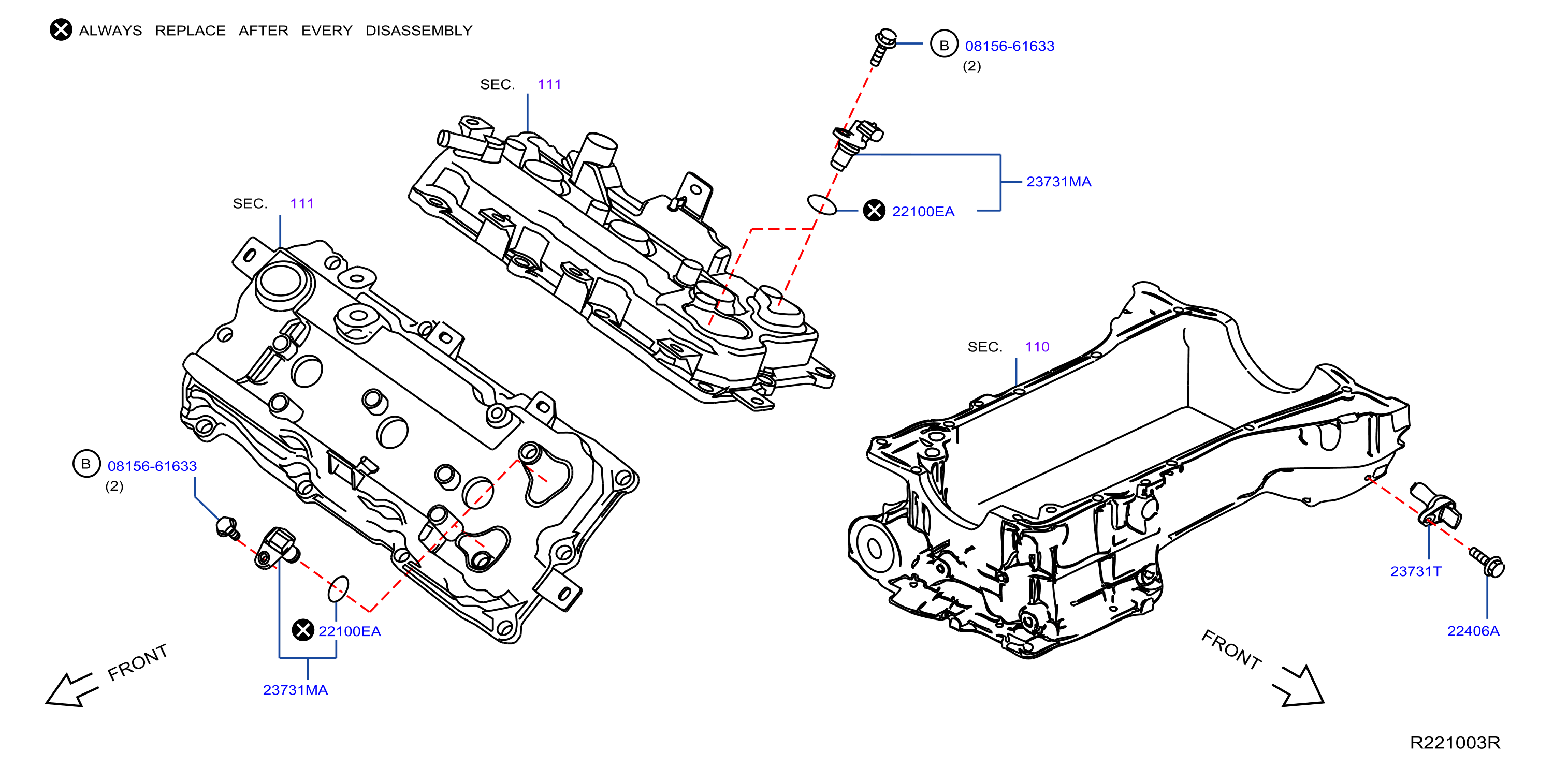 Diagram DISTRIBUTOR & IGNITION TIMING SENSOR for your 2019 Nissan Pathfinder SL 3.5L V6 CVT FWD 