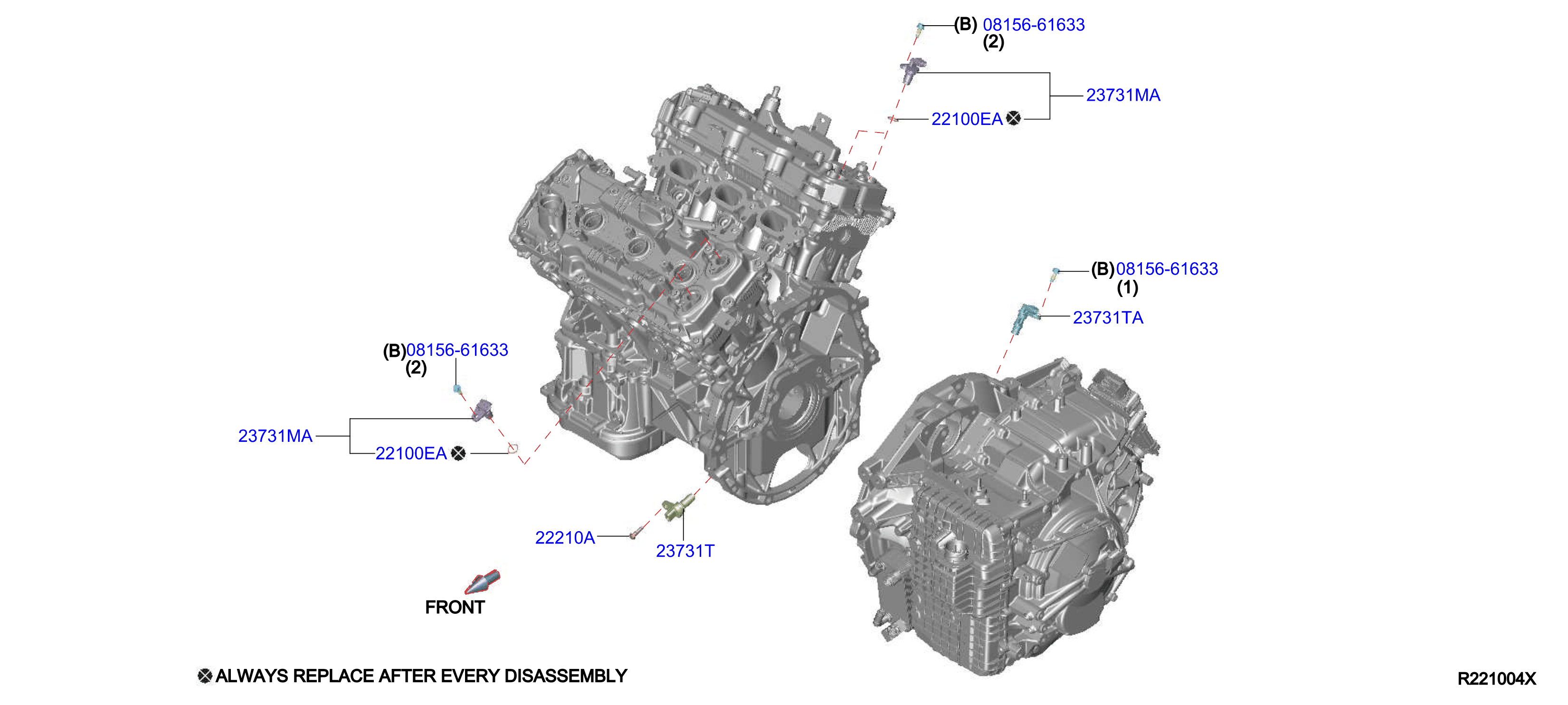 Diagram DISTRIBUTOR & IGNITION TIMING SENSOR for your 2022 Nissan Sentra   