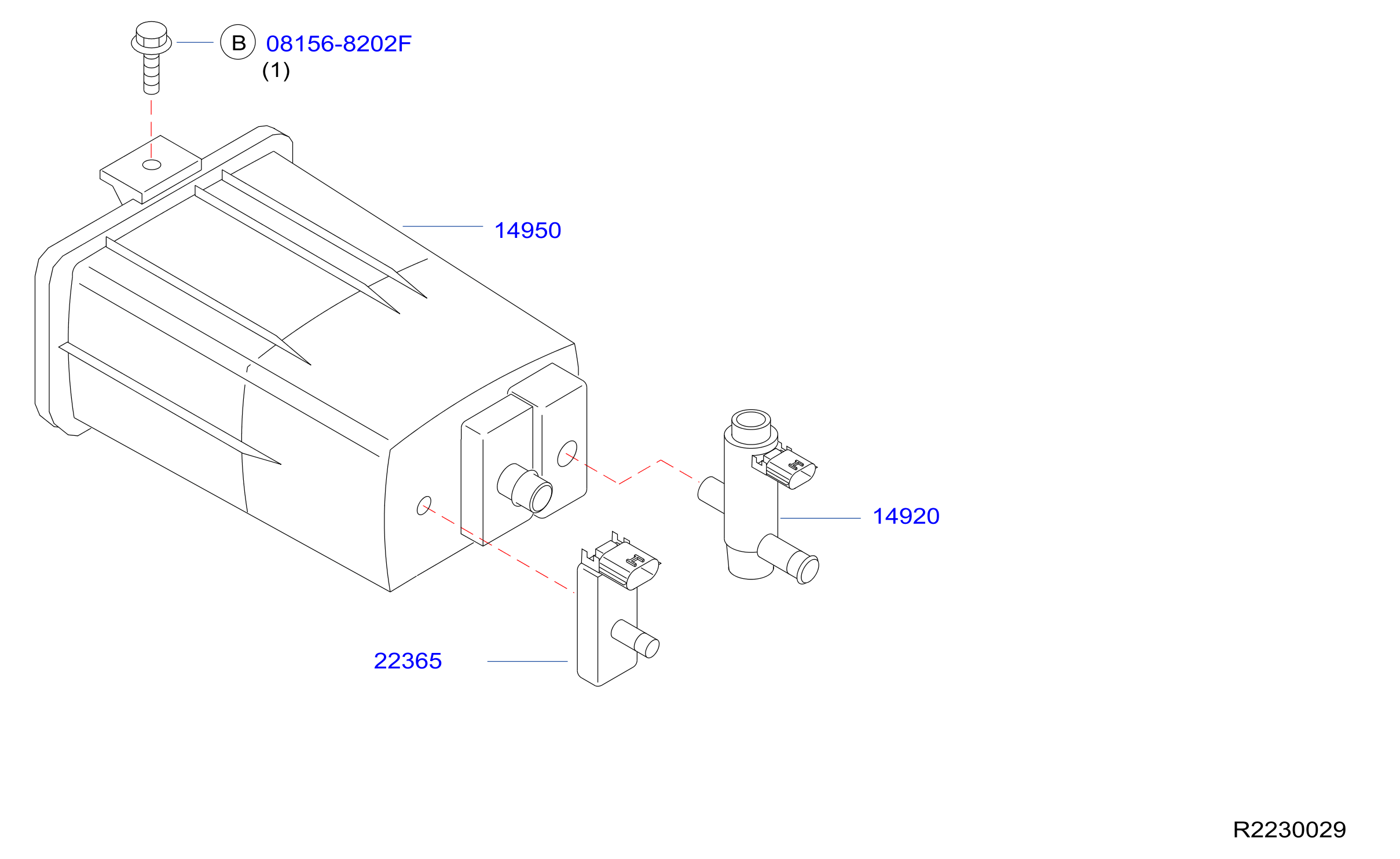 Nissan Titan Vapor Canister Purge Solenoid Bracket - 14957-ZE00A