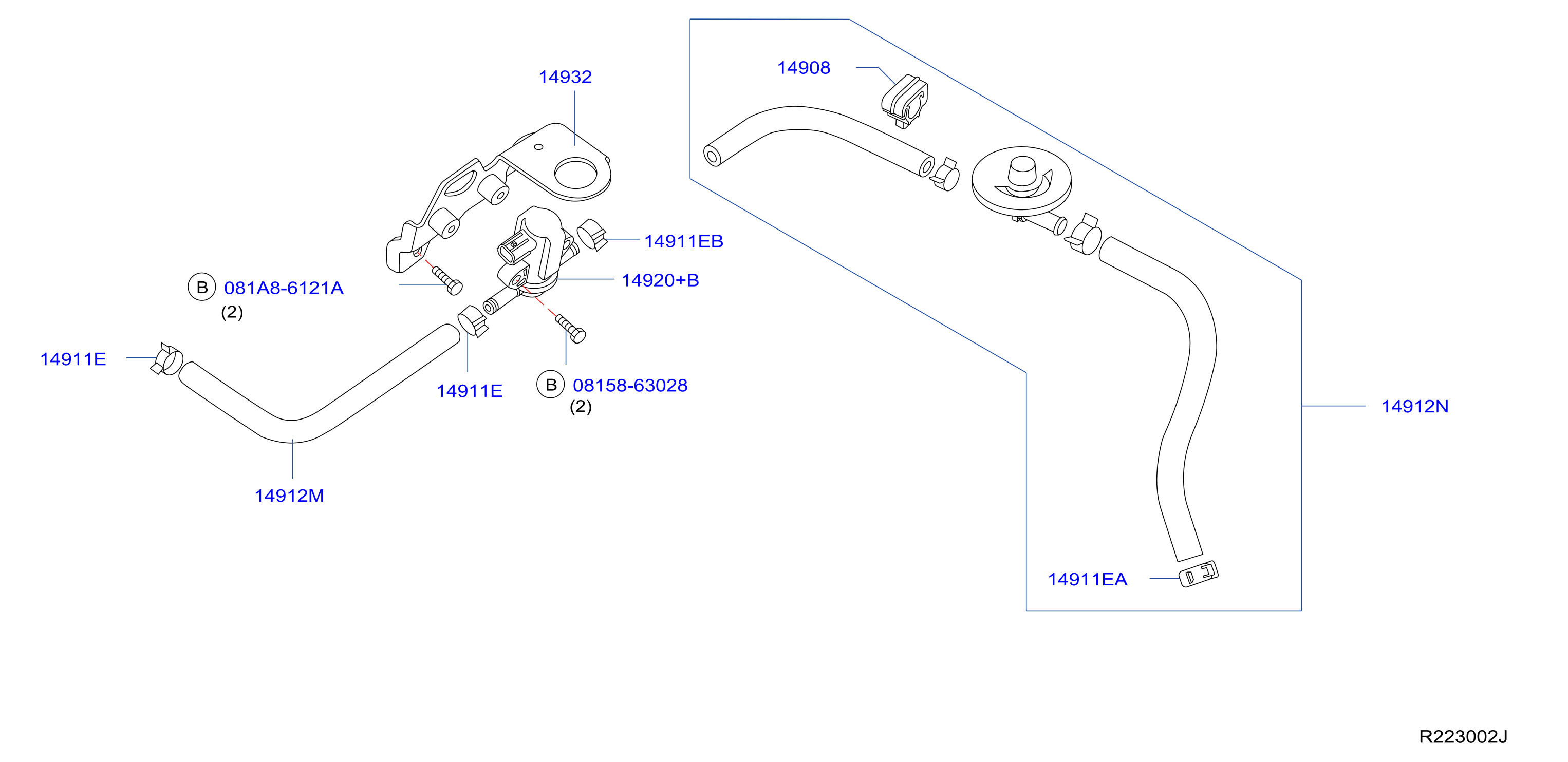 Diagram ENGINE CONTROL VACUUM PIPING for your 1996 INFINITI