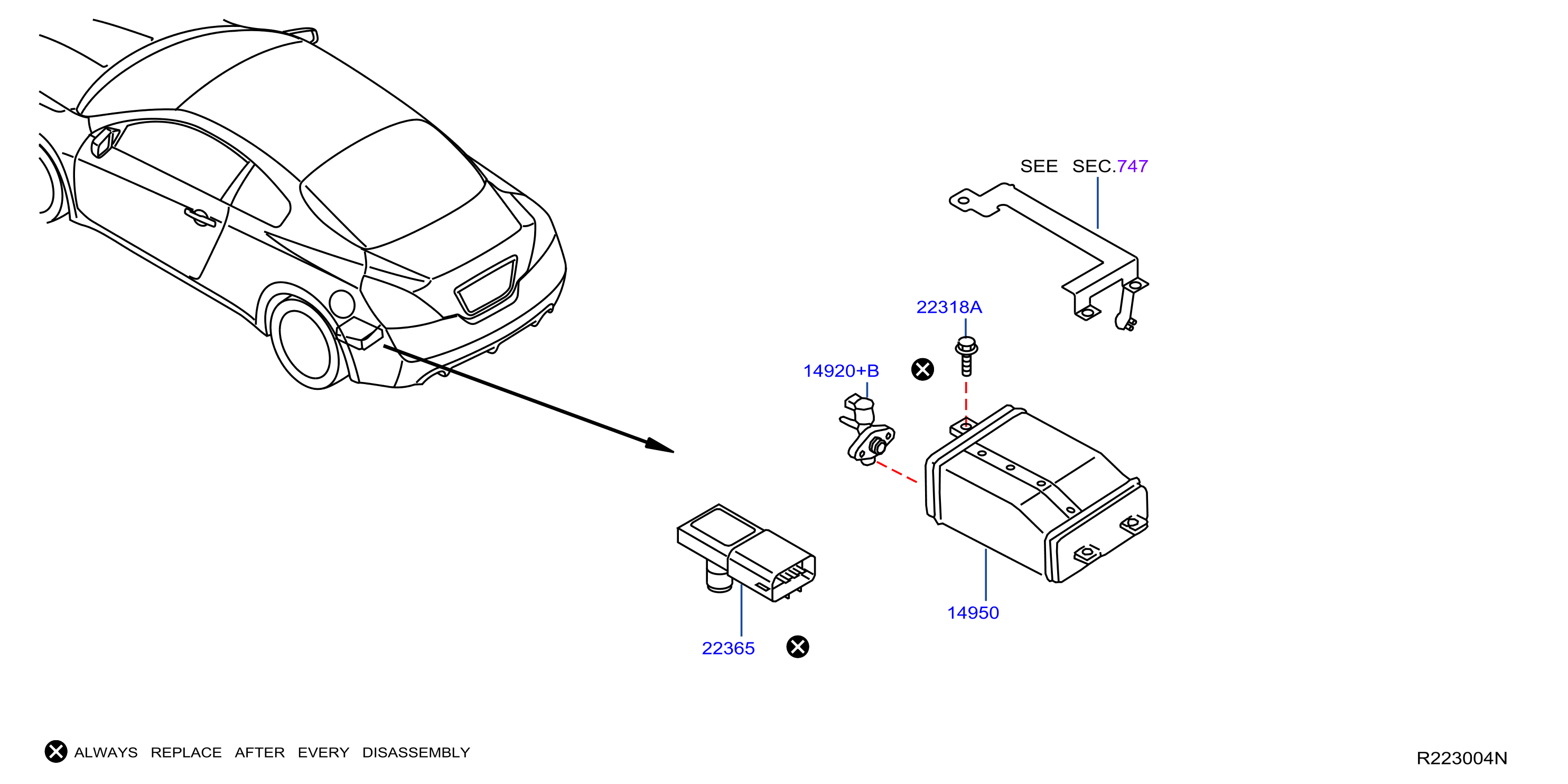 Diagram ENGINE CONTROL VACUUM PIPING for your Nissan Frontier  