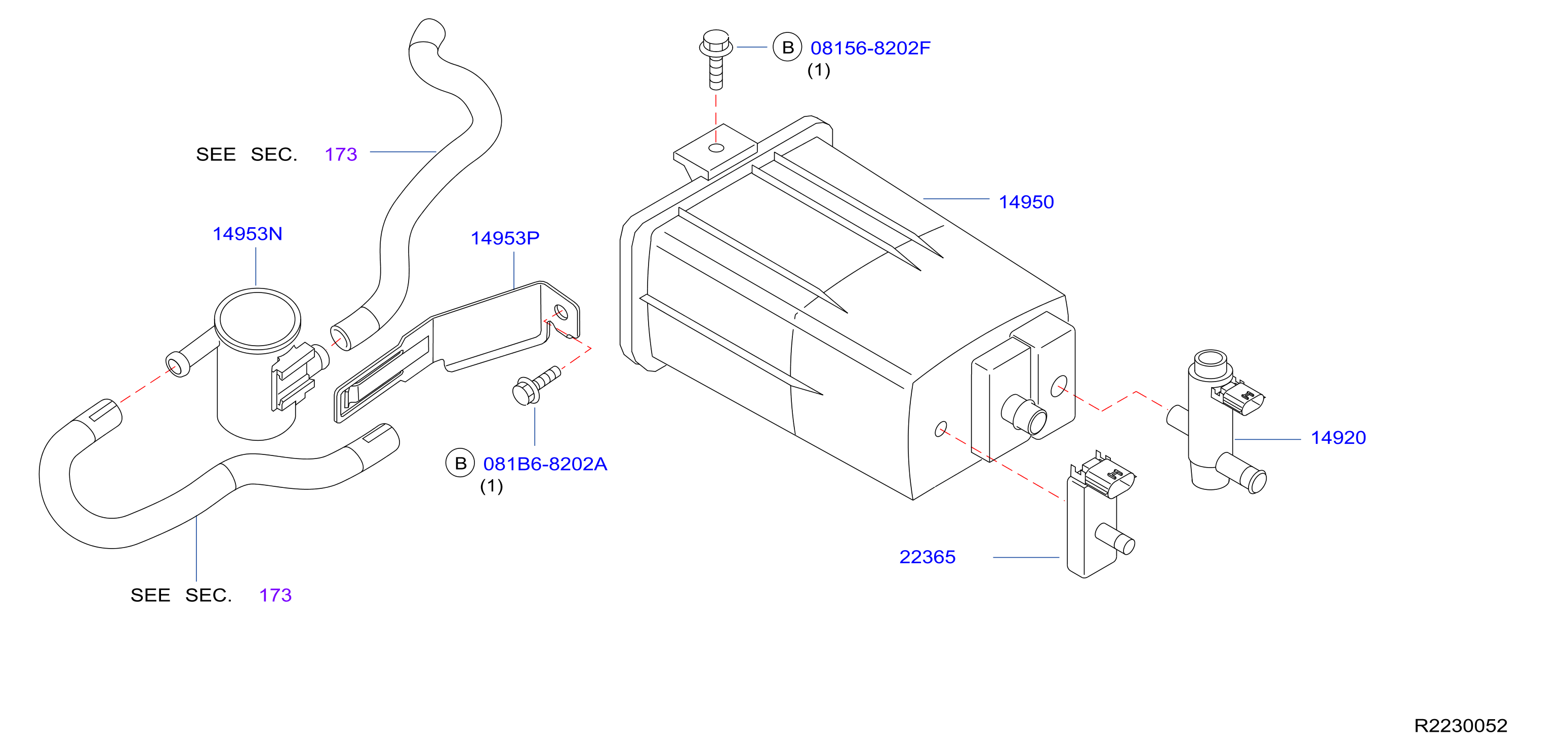 Diagram ENGINE CONTROL VACUUM PIPING for your 2023 Nissan Frontier King Cab SC  