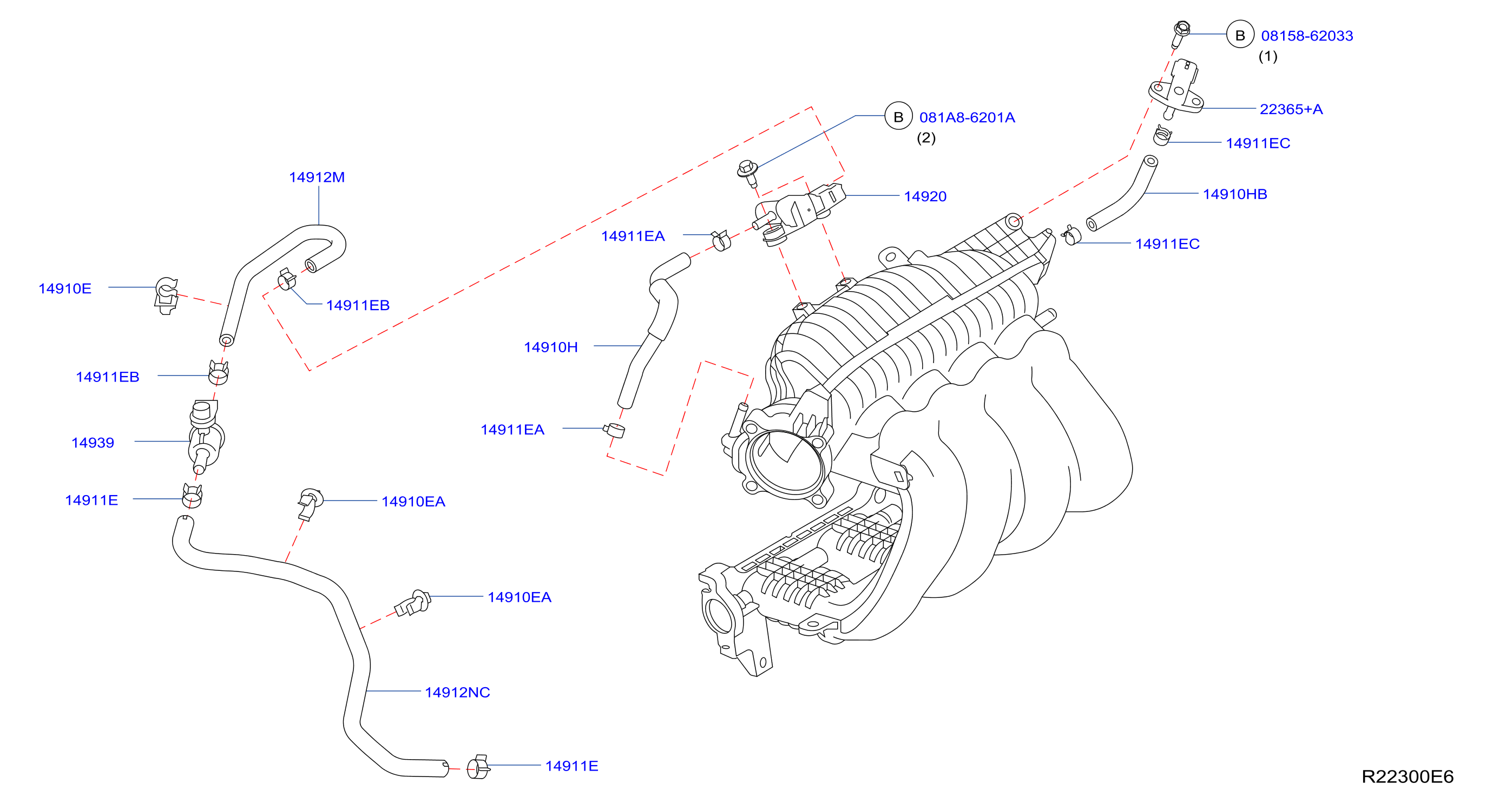 Diagram TUBERÍA DE VACÍO DE CONTROL DEL MOTOR for your 2008 Nissan Altima   