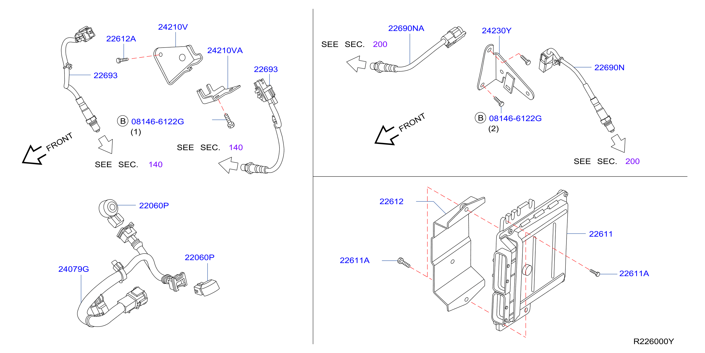 Diagram ENGINE CONTROL MODULE for your 2008 Nissan Altima SEDAN S 2.5L FULL HYBRID EV-GAS (FHEV) MT 