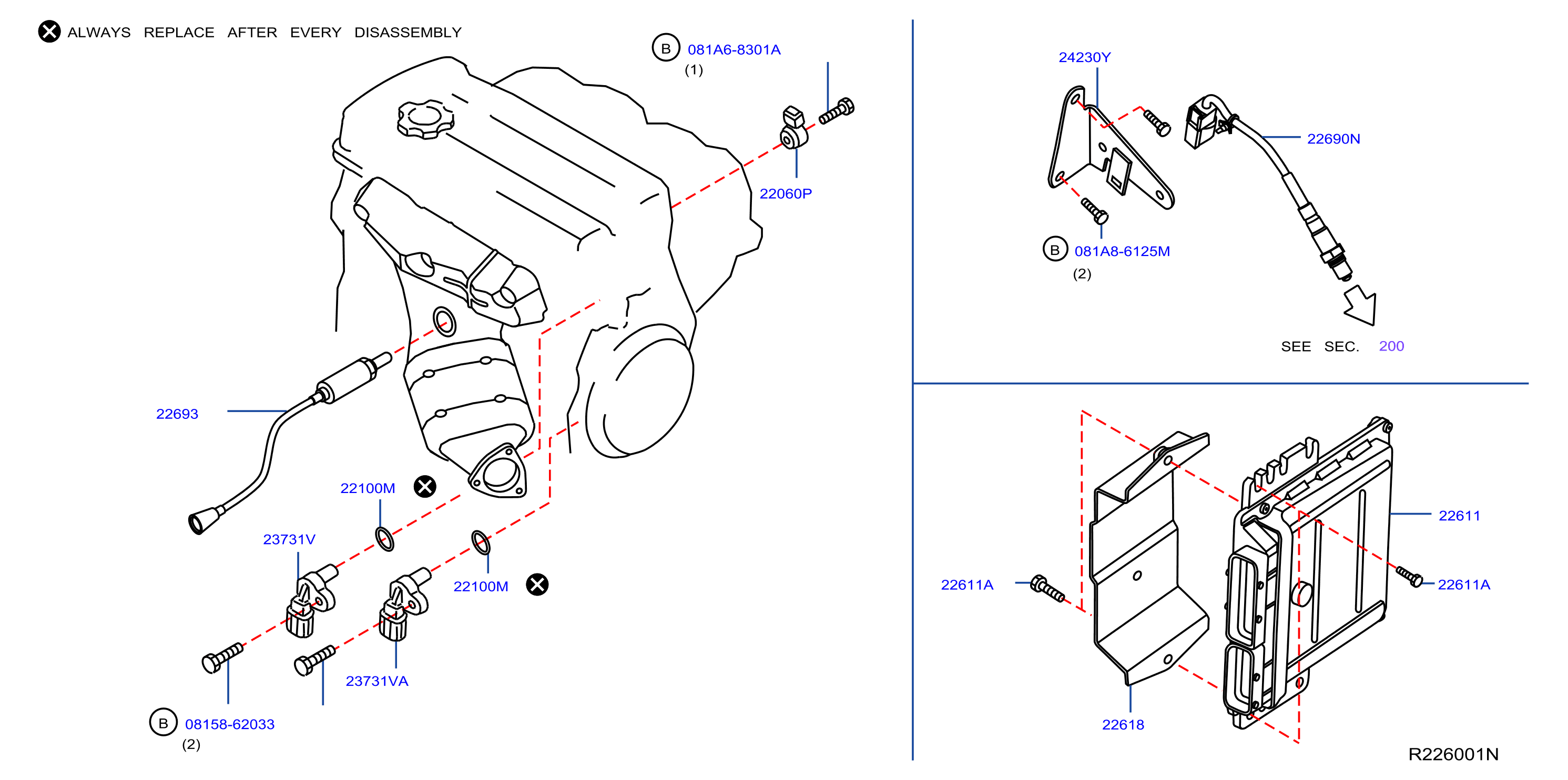 Diagram ENGINE CONTROL MODULE for your Nissan