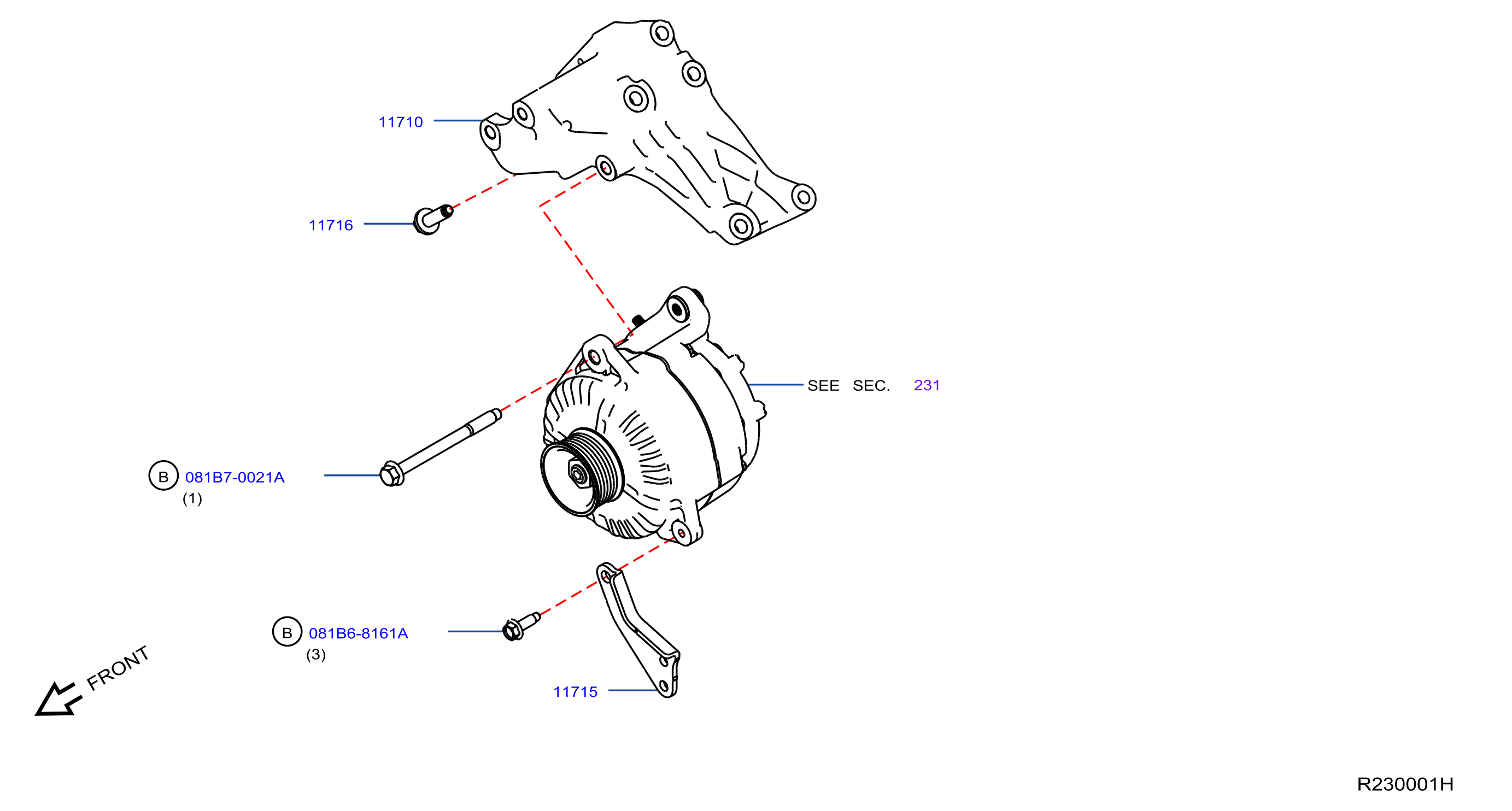 Diagram ALTERNATOR FITTING for your 2004 Nissan Sentra   
