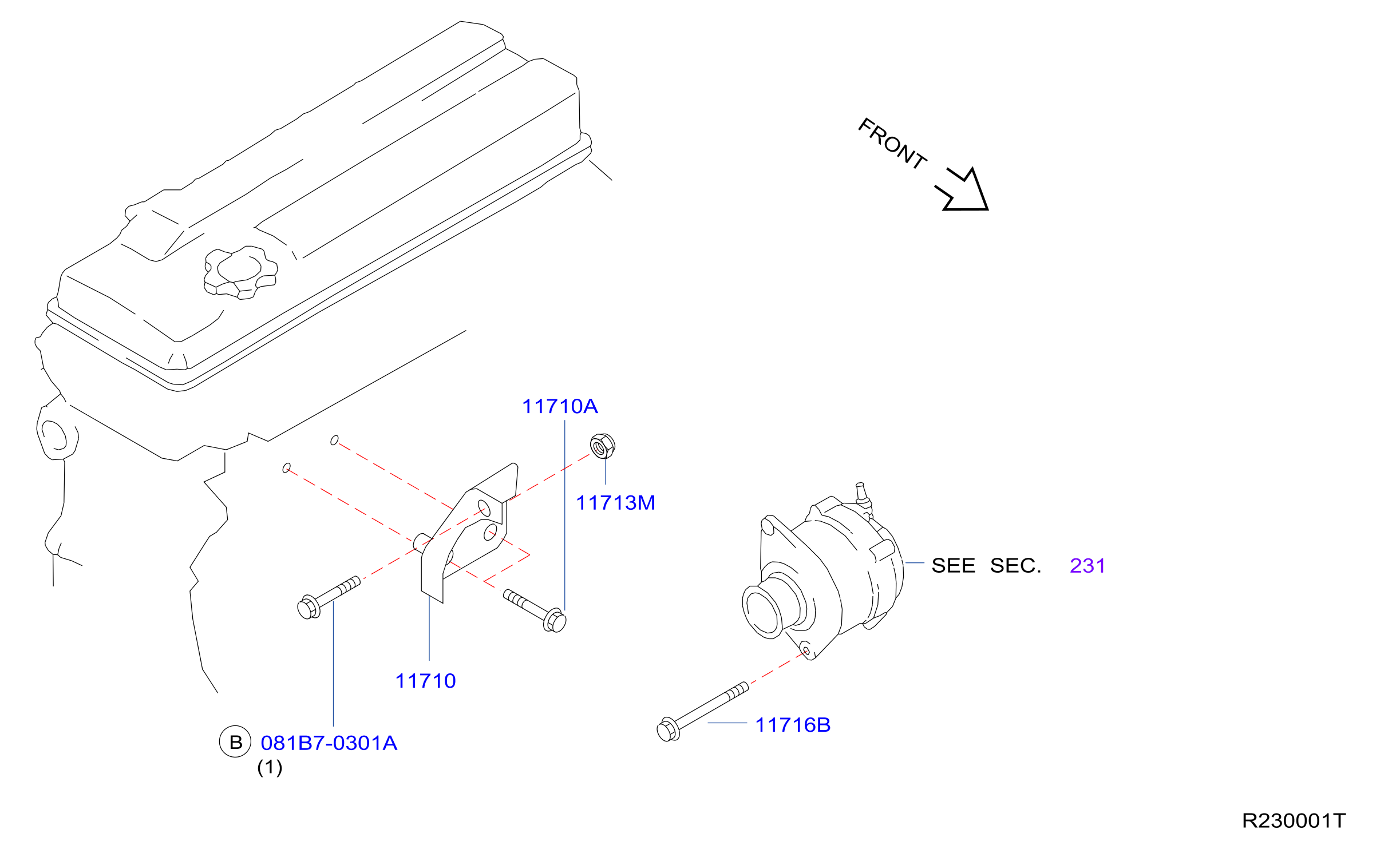 Diagram ALTERNATOR FITTING for your Nissan Rogue  