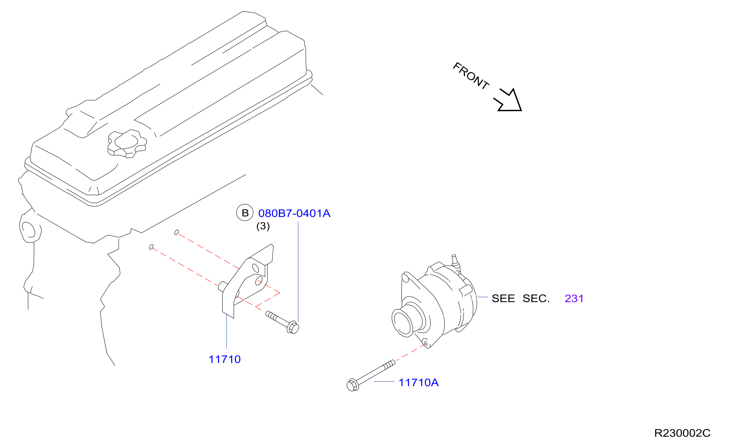 Full size assembly image of ALTERNATOR FITTING (1/1)