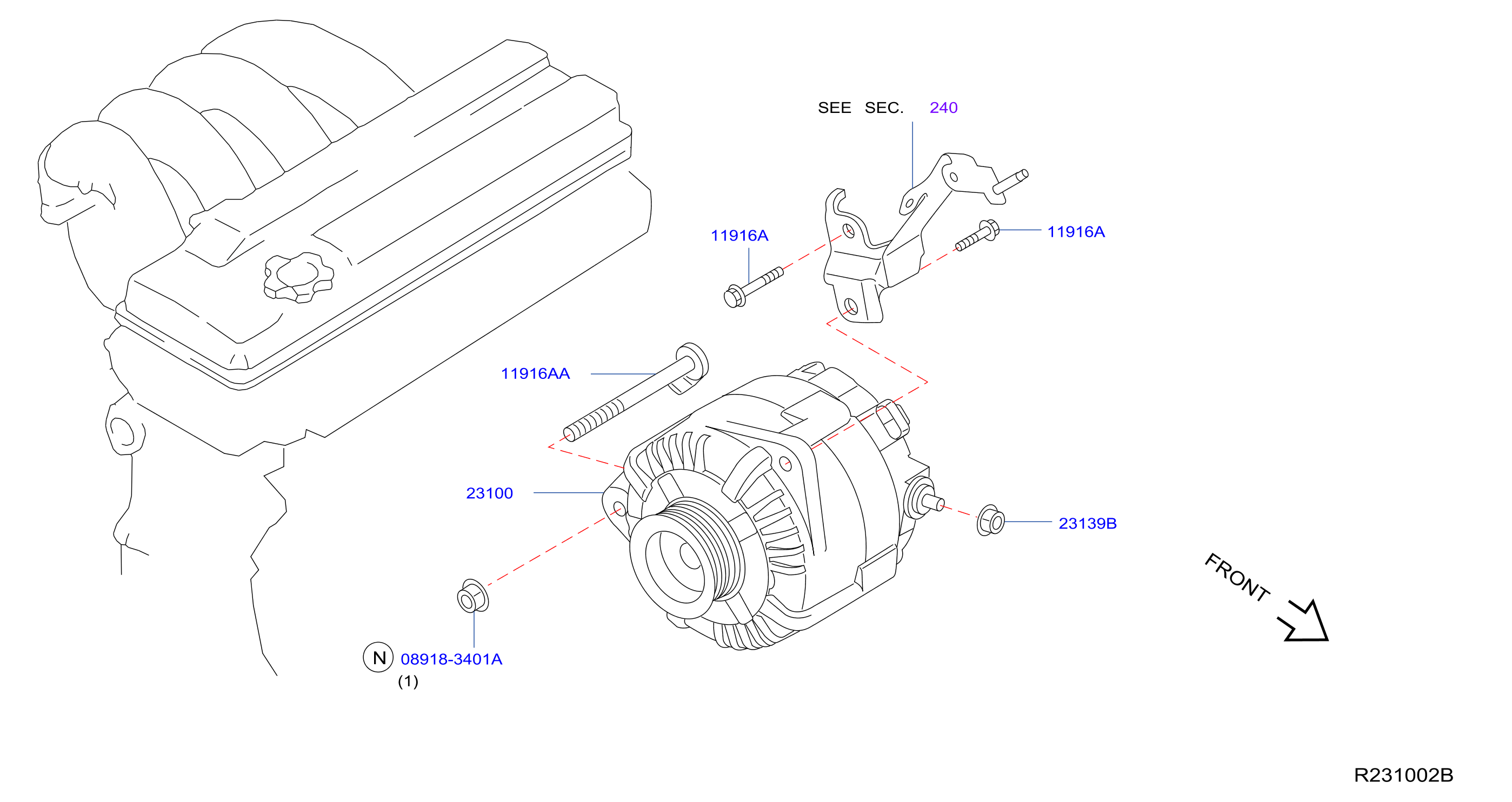 Diagram ALTERNATOR for your 2004 Nissan Sentra   