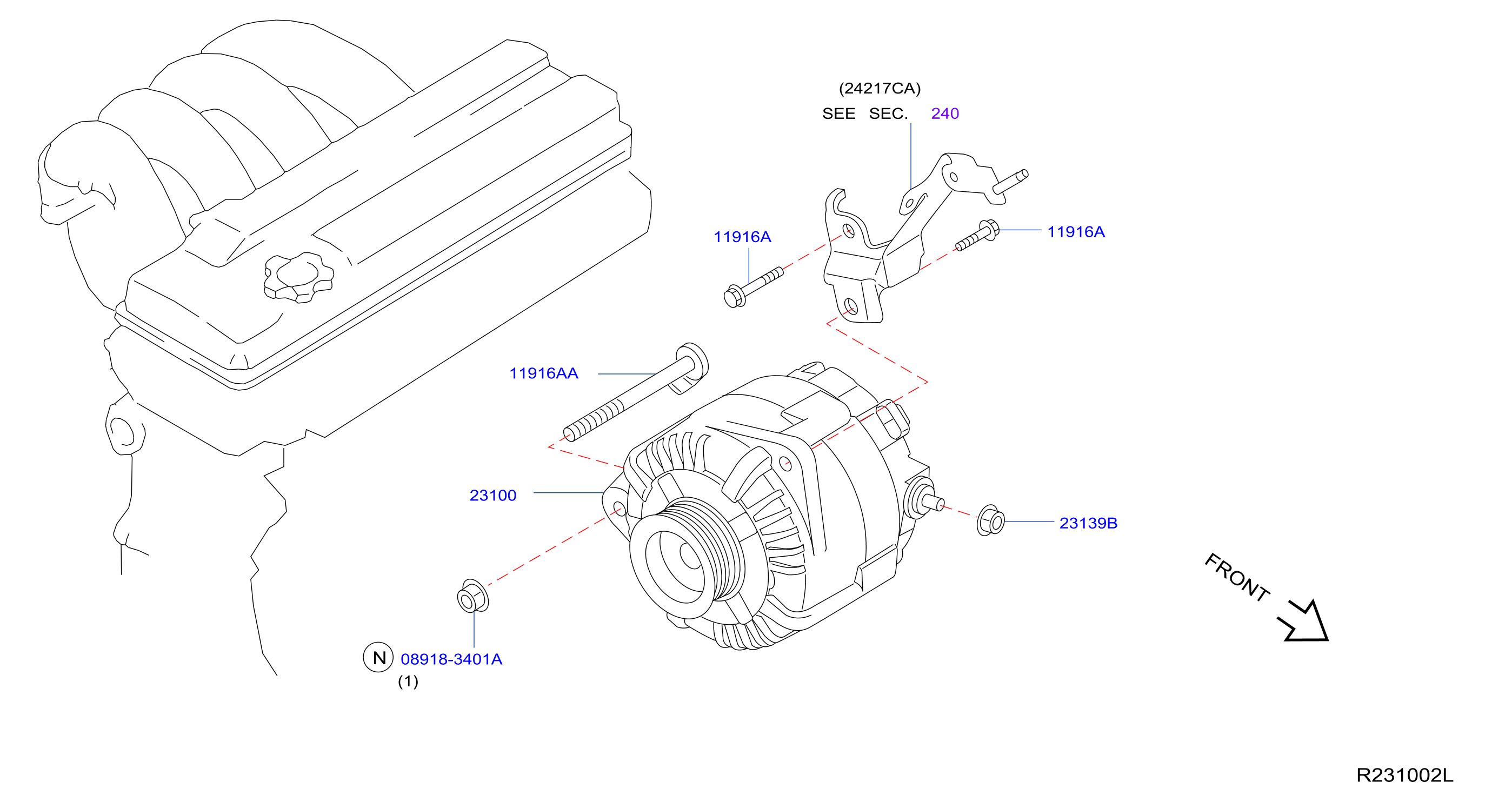 Diagram ALTERNATOR for your 2004 Nissan Sentra   