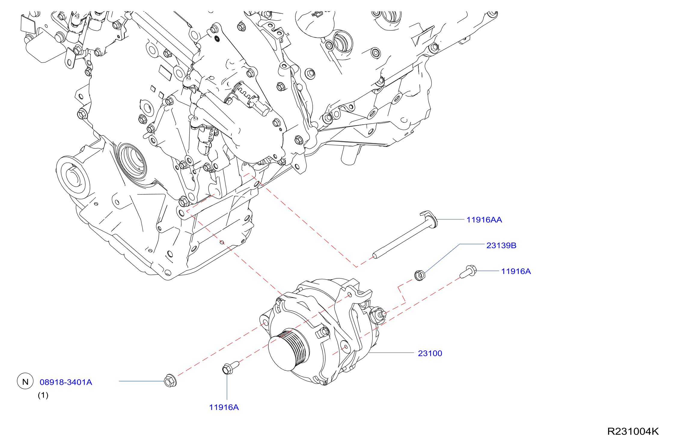 Diagram ALTERNATOR for your 2004 Nissan Sentra   