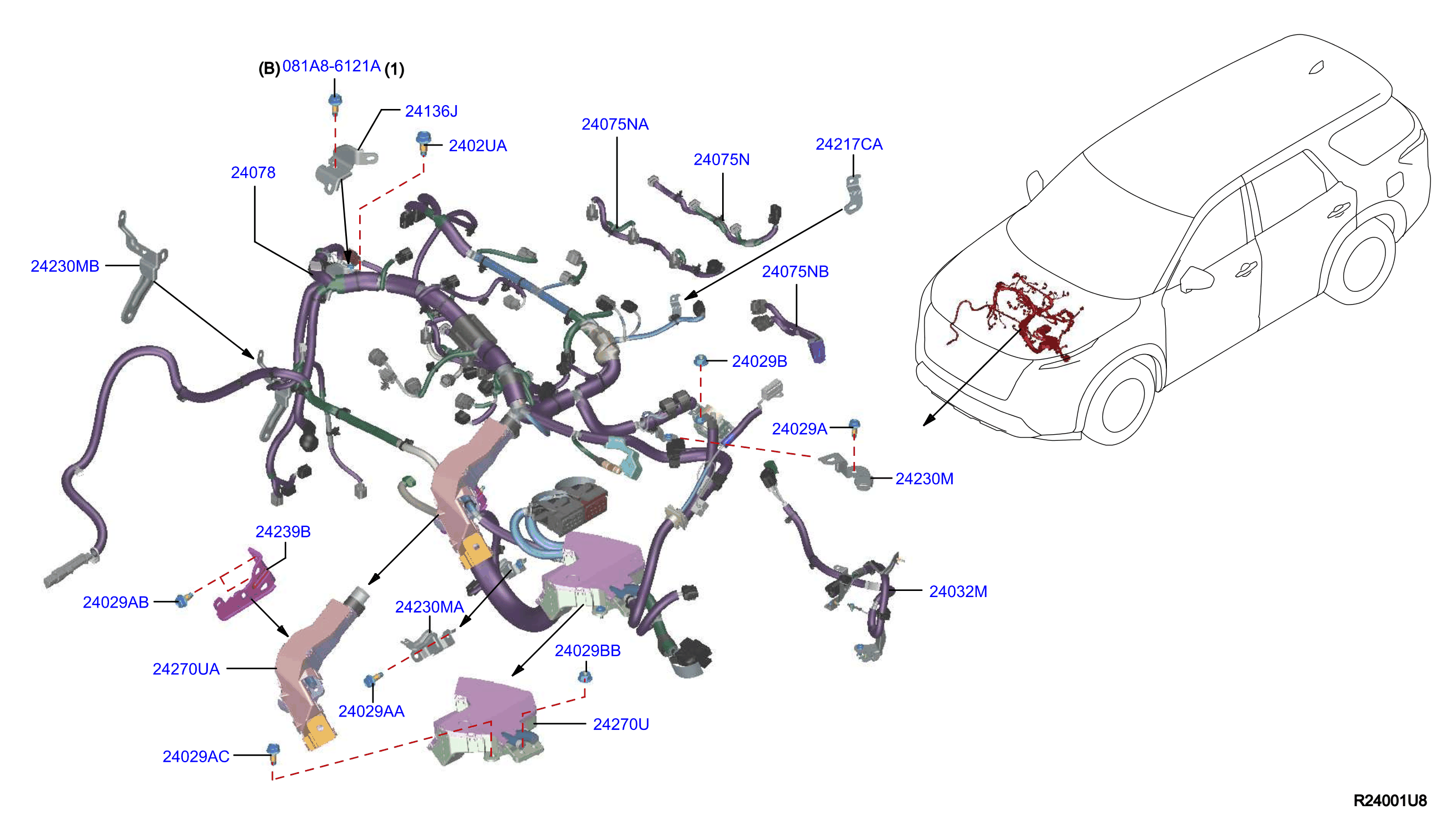 2024 Infiniti QX55 2.0L VCTurbo CVT AWD WAGON SENSORY Fuse and Relay