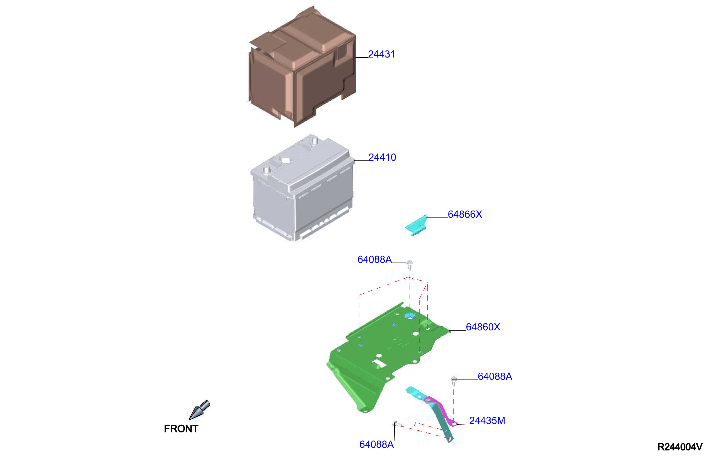 Diagram BATTERY & BATTERY MOUNTING for your Nissan Kicks  