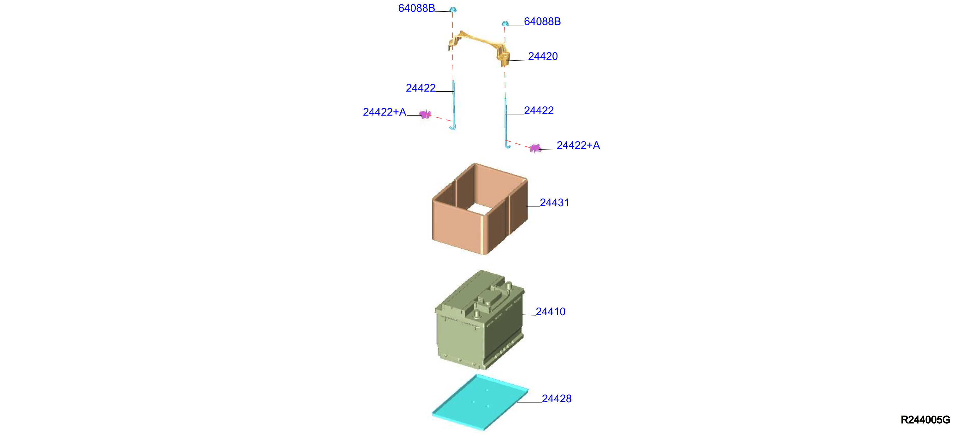 Diagram BATTERY & BATTERY MOUNTING for your Nissan