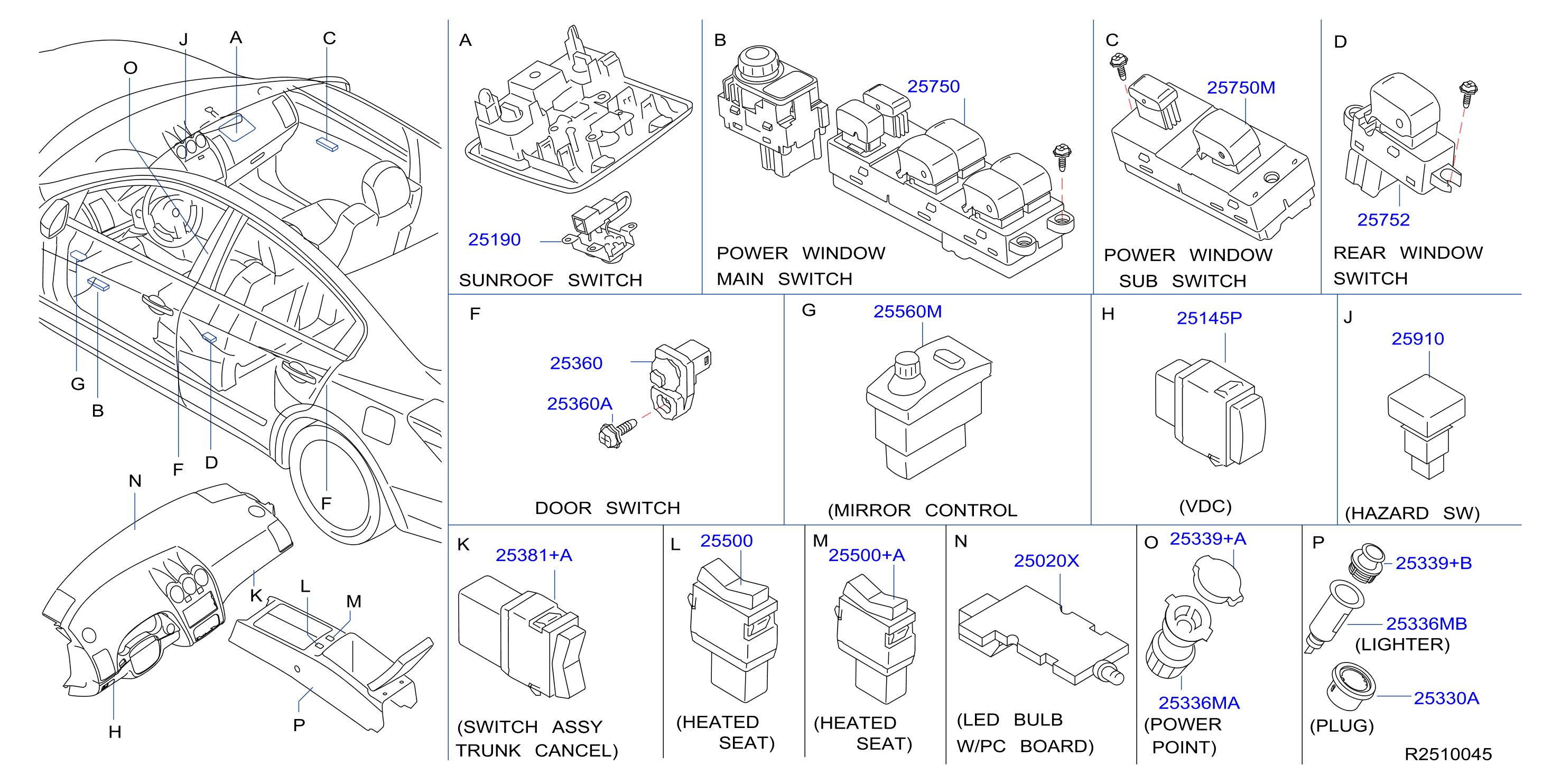 Diagram SWITCH for your Nissan