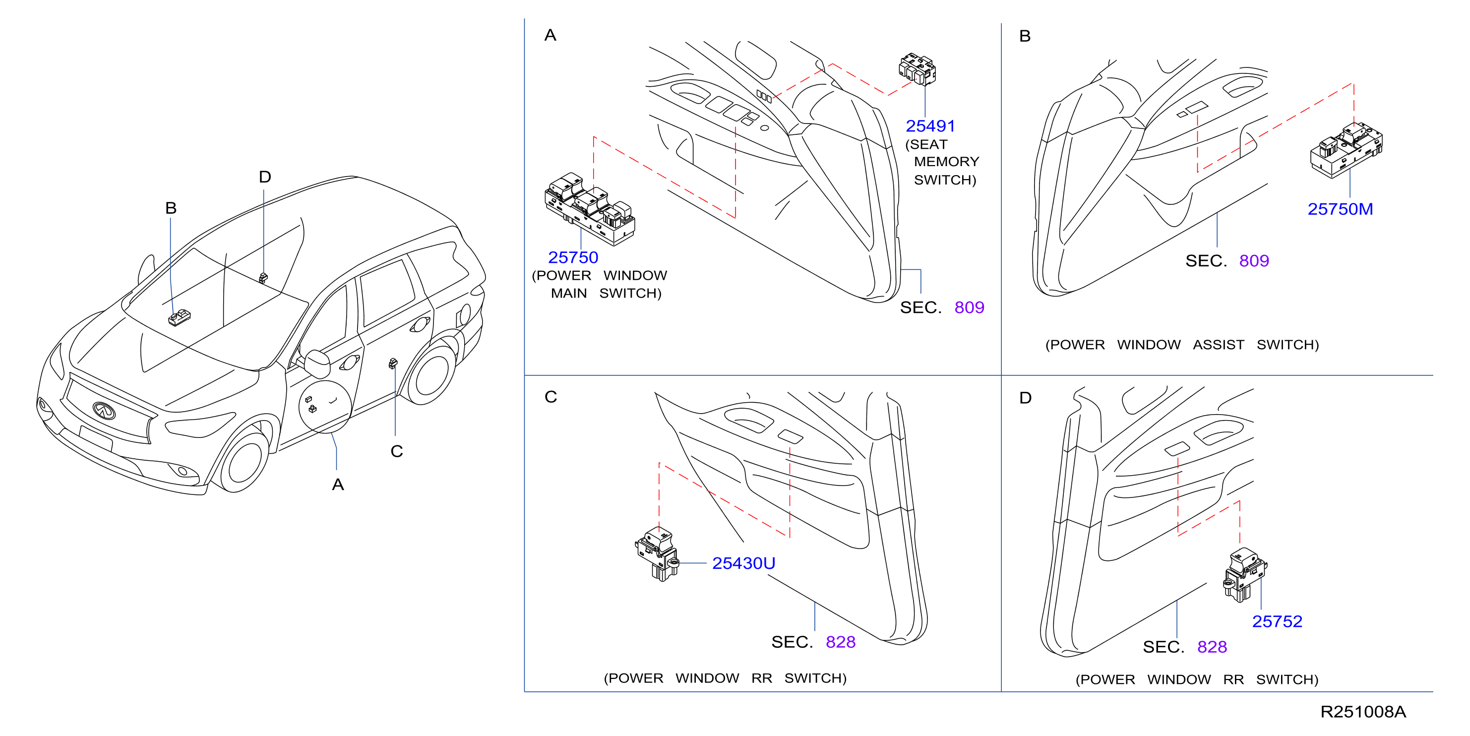 Diagram INTERRUPTOR for your 2018 INFINITI QX60 COMFORT 3.5L V6 CVT FWD 