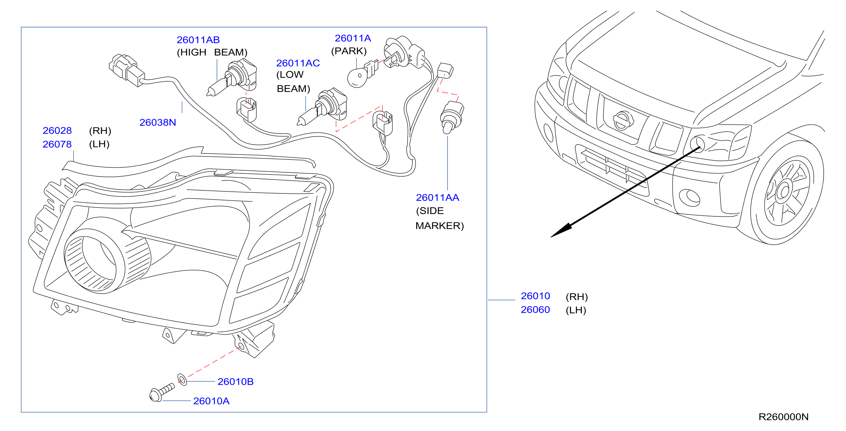 Diagram HEADLAMP for your 2005 Nissan Altima   