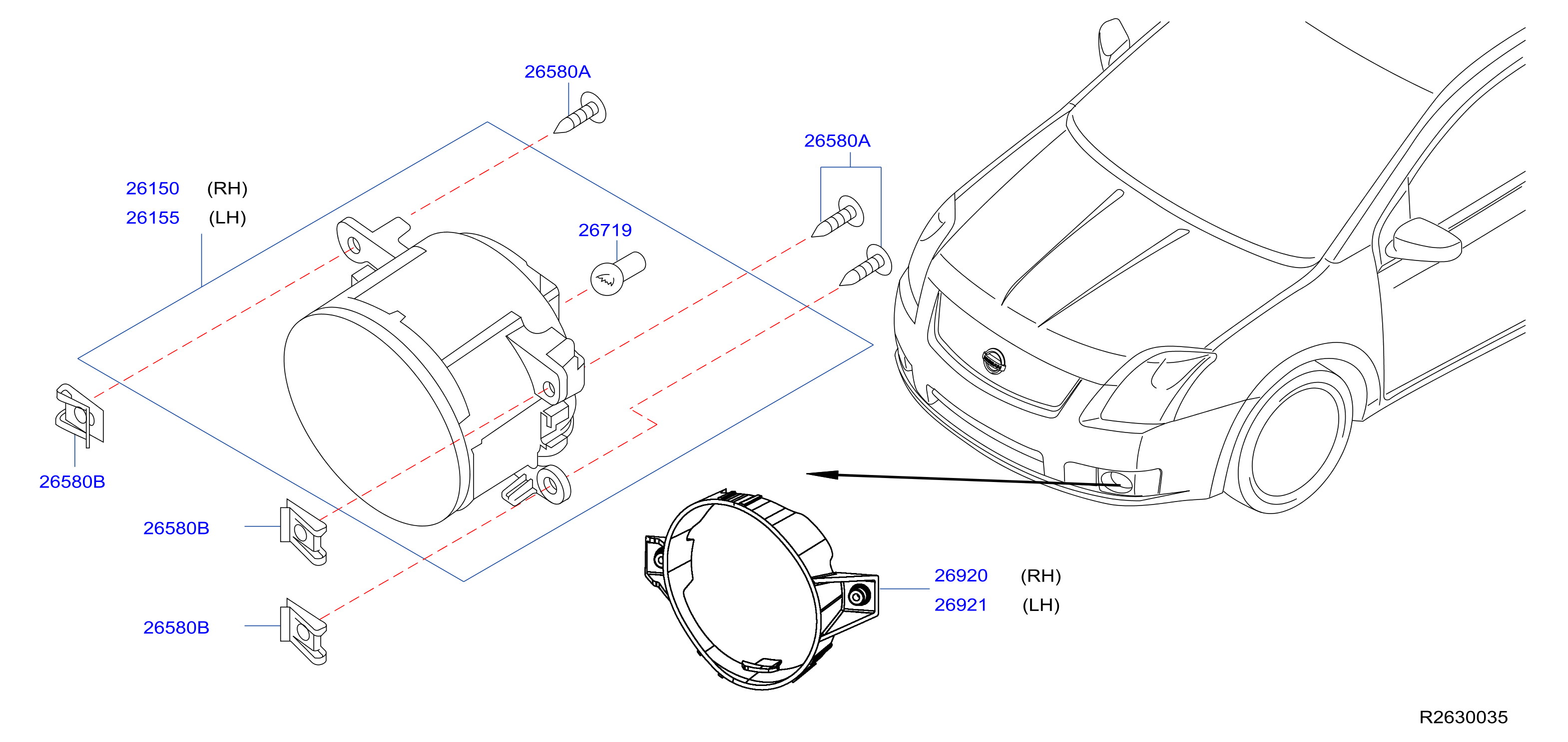 Diagram FOG,DAYTIME RUNNING & DRIVING LAMP for your 2009 Nissan GT-R   