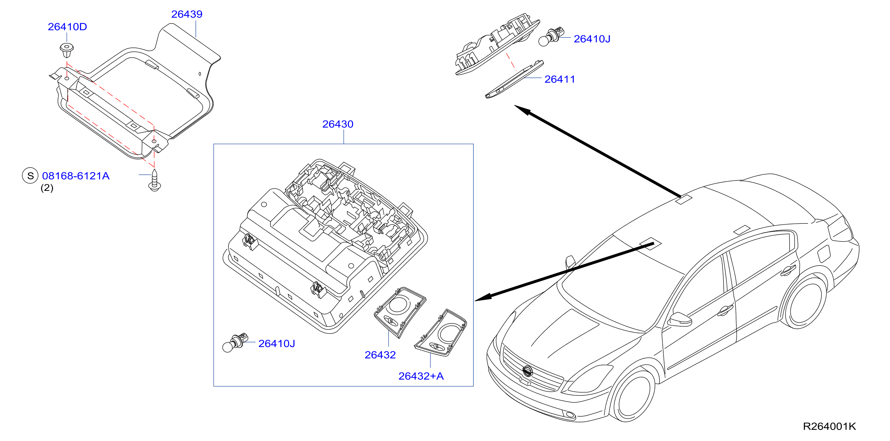 Diagram ROOM LAMP for your 2009 Nissan Altima   