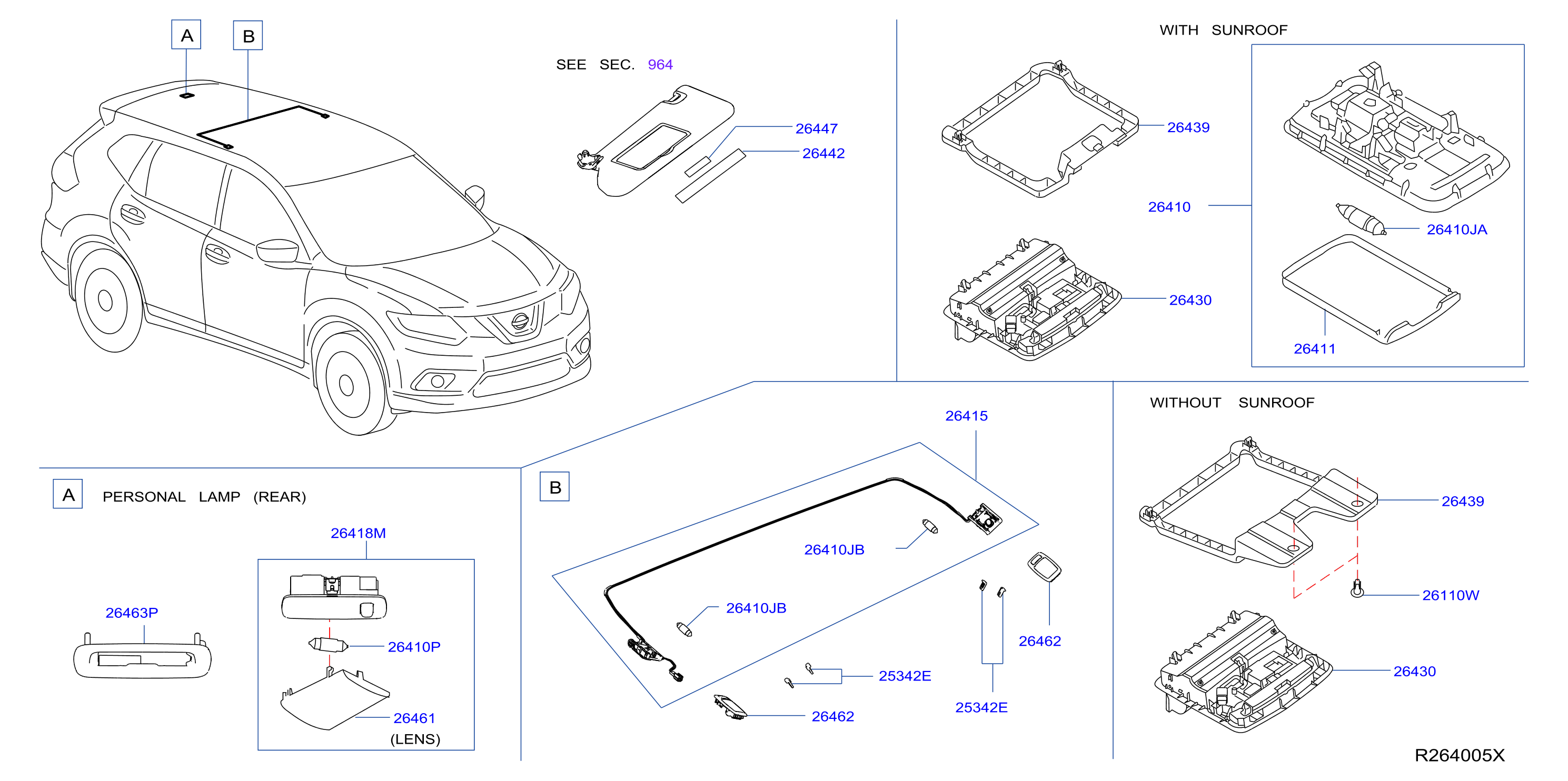 26431-7S010 Genuine Nissan #264317S010 Lens-Map Lamp