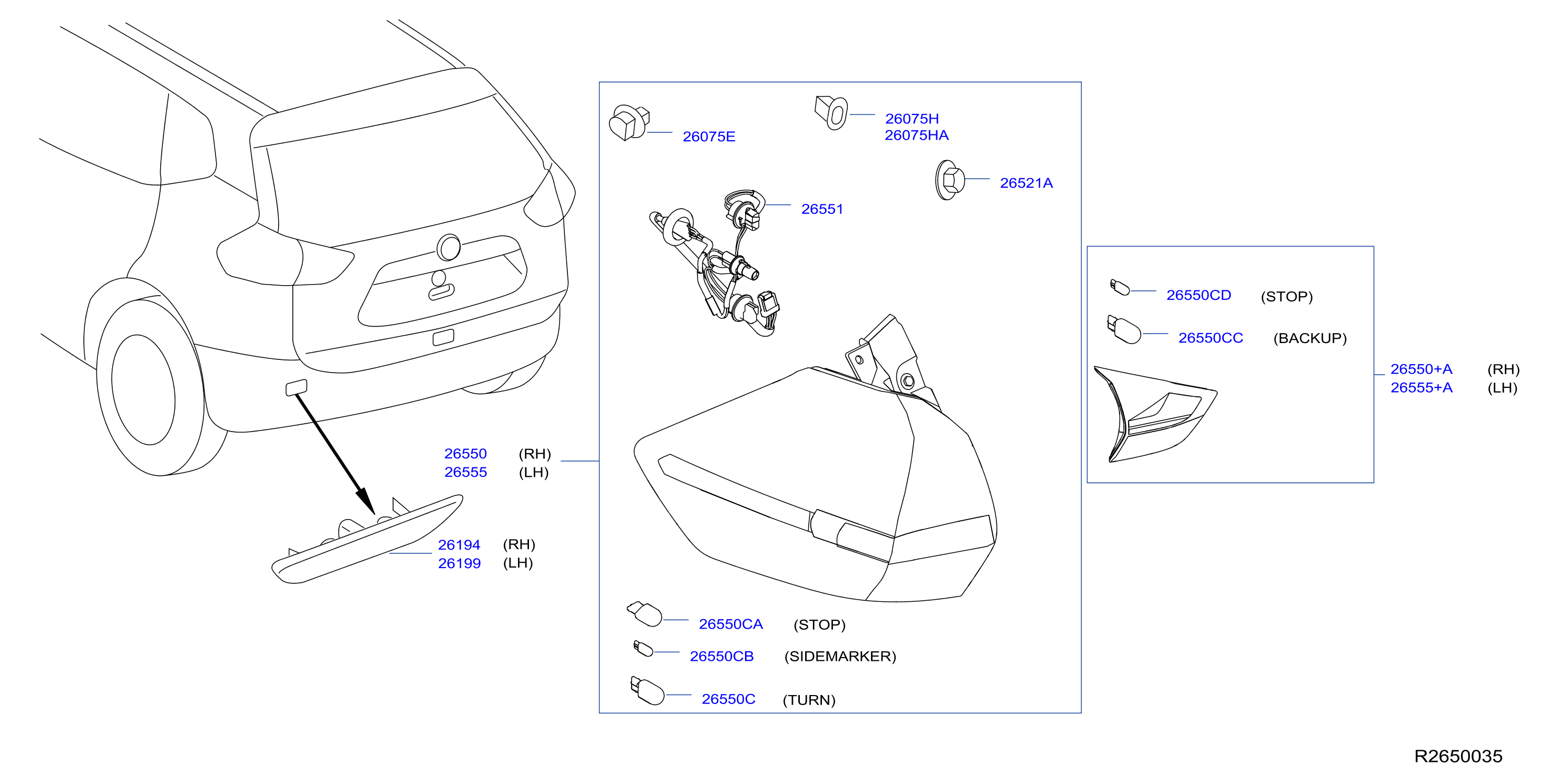 Diagram REAR COMBINATION LAMP for your 2022 Nissan Rogue   