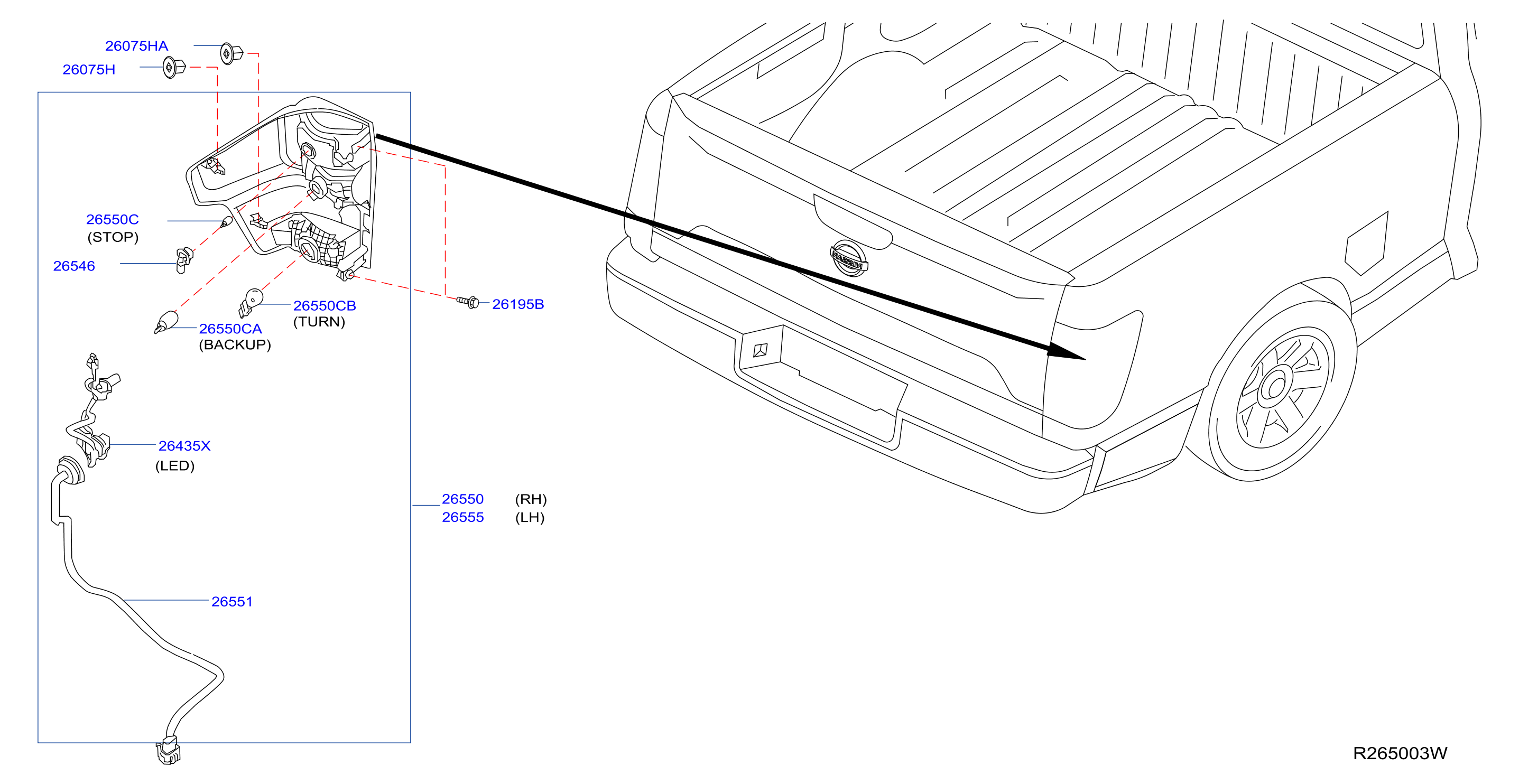 2021 Nissan Titan Led unit. Sv, comf, cc - 26435-9B90A - Genuine 