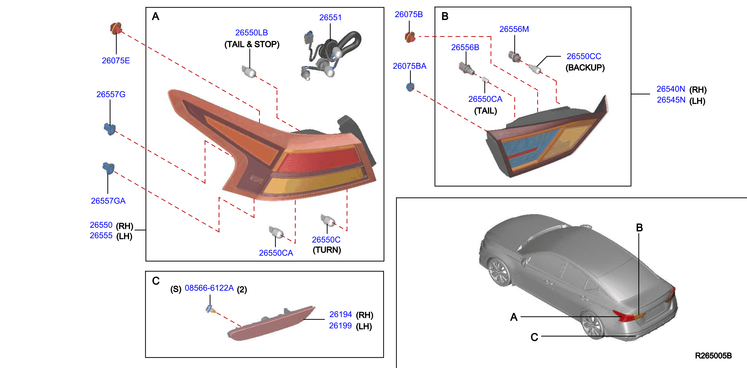 Diagram REAR COMBINATION LAMP for your 2015 Nissan Versa Note   