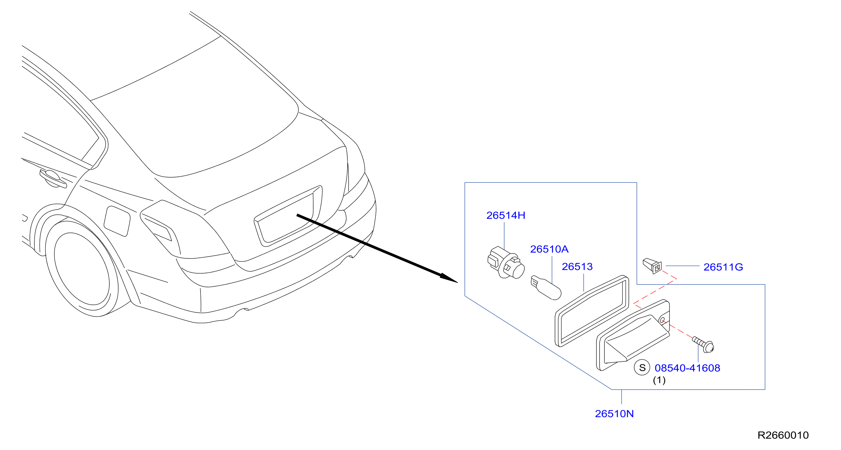 Diagram LICENCE PLATE LAMP for your Nissan Rogue  