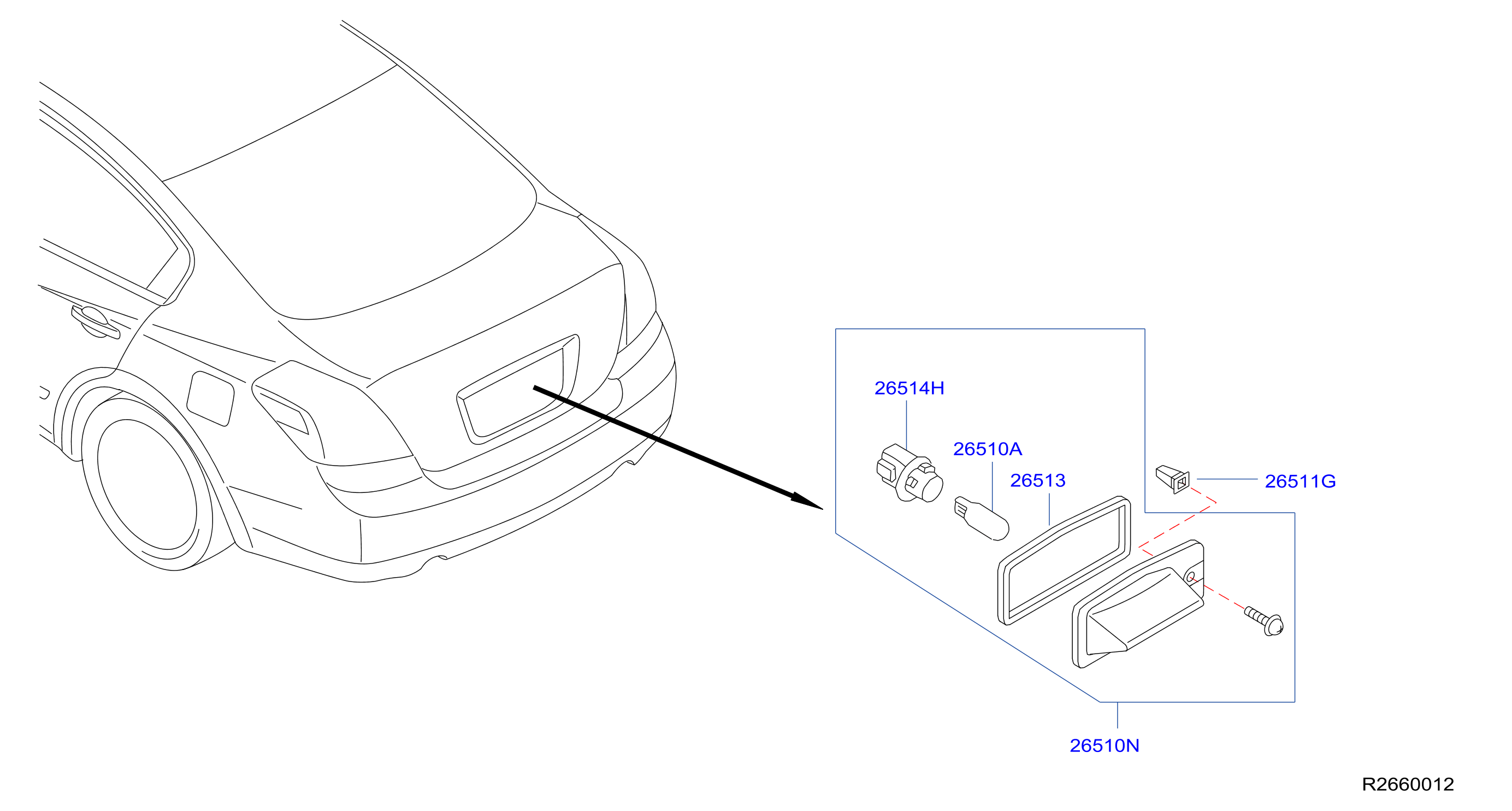 Diagram LICENCE PLATE LAMP for your Nissan Rogue  