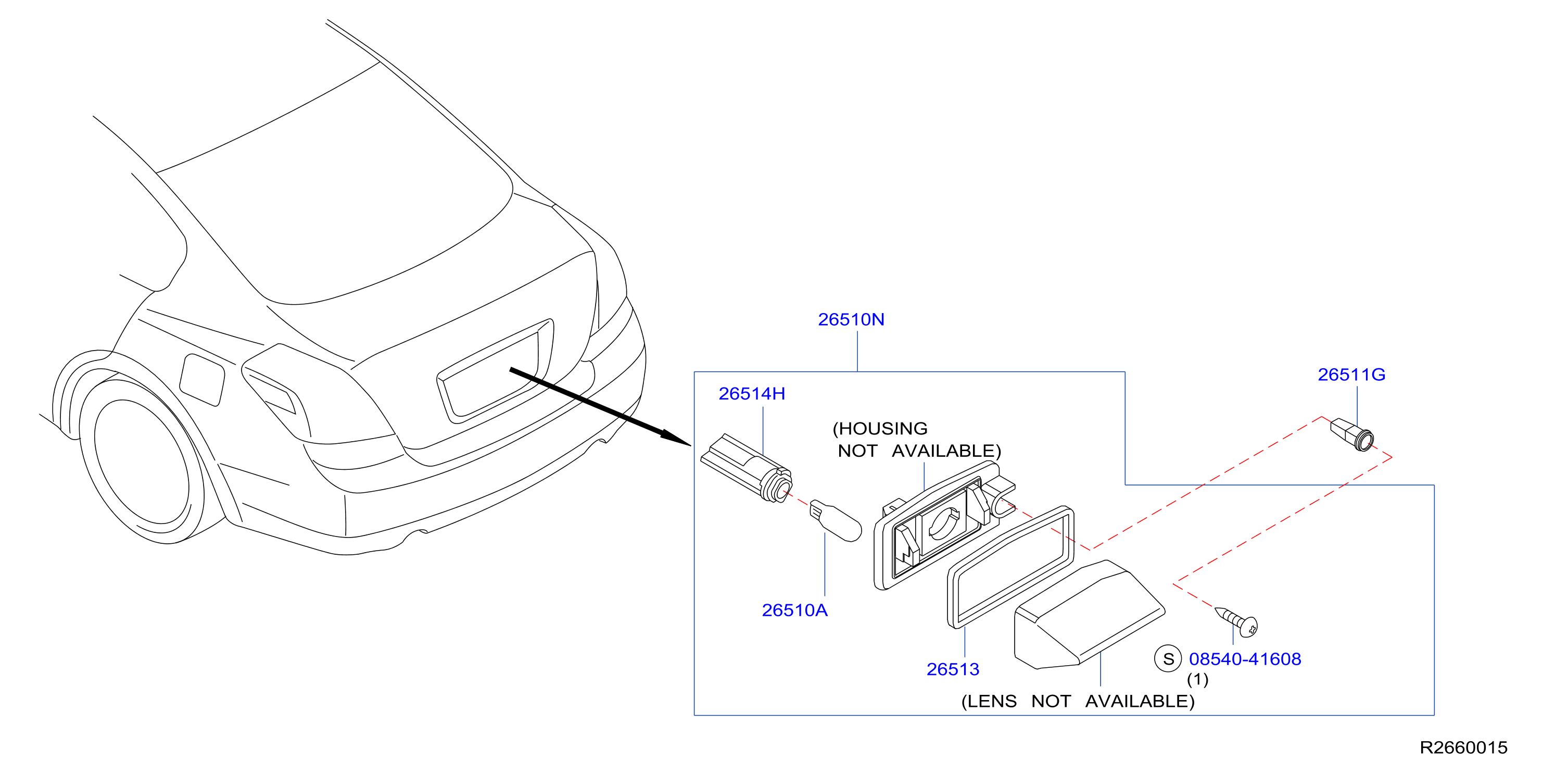 Diagram LICENCE PLATE LAMP for your Nissan Rogue  